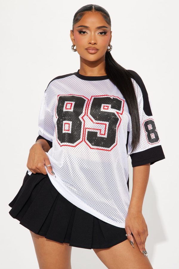 Sporty 85 Oversized Jersey - White/Black