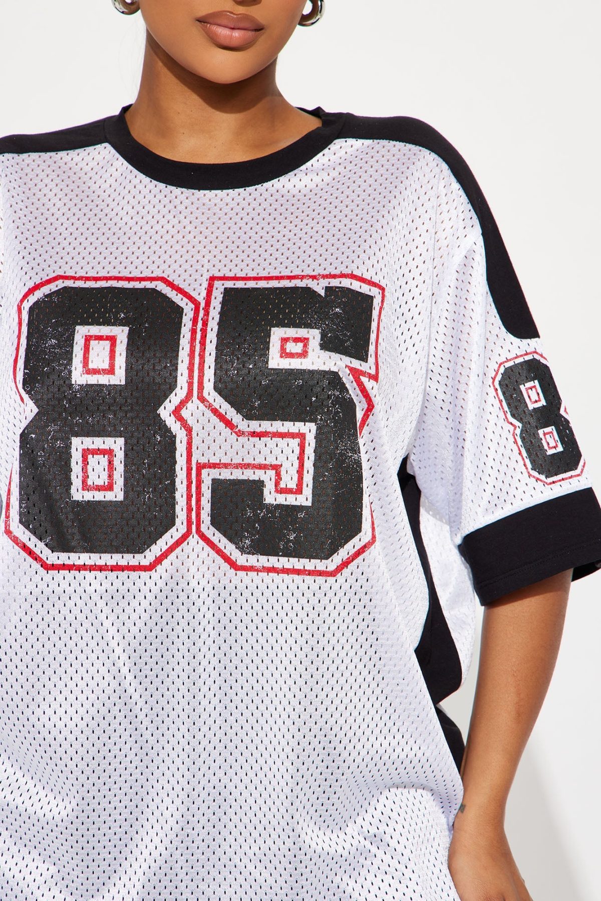 Sporty 85 Oversized Jersey - White/Black