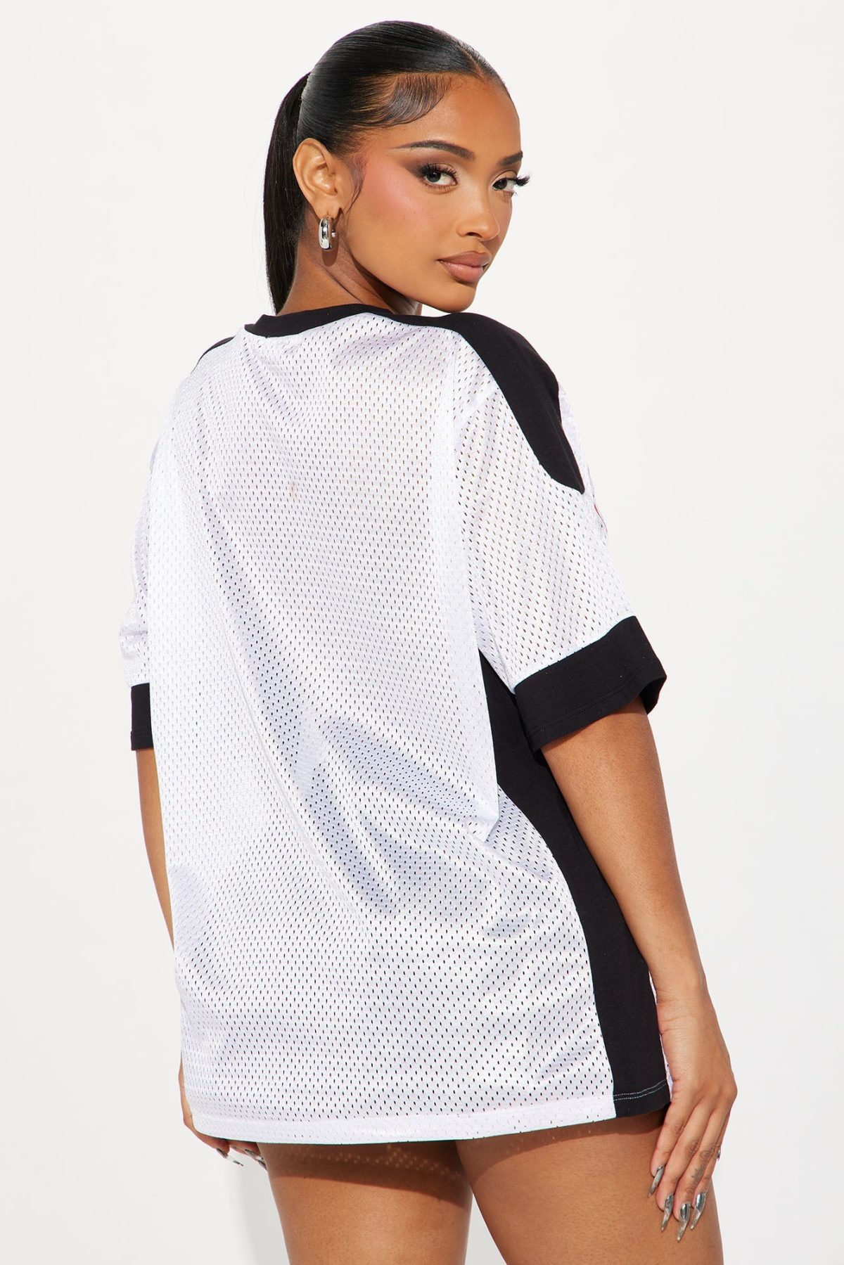 Sporty 85 Oversized Jersey - White/Black