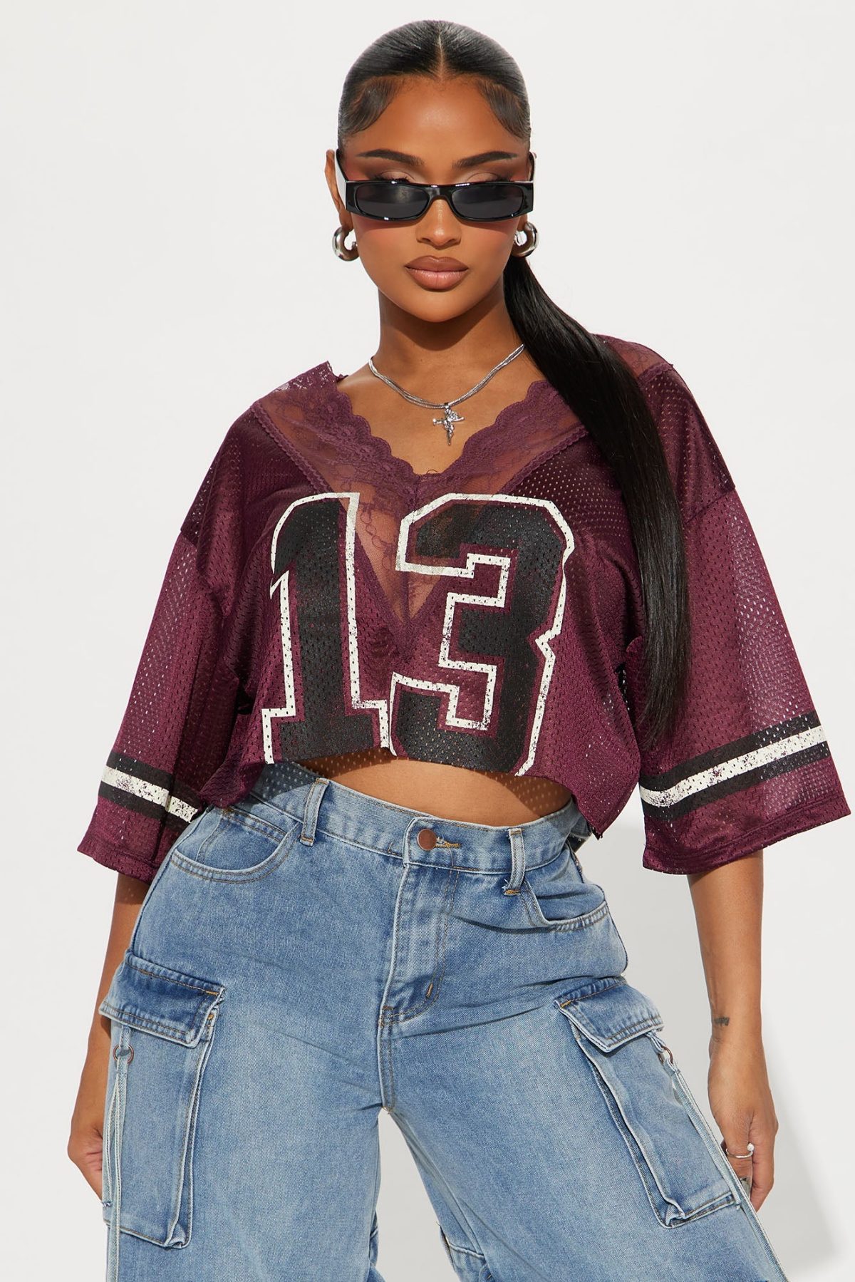 Most Valuable Player Cropped Jersey - Burgundy