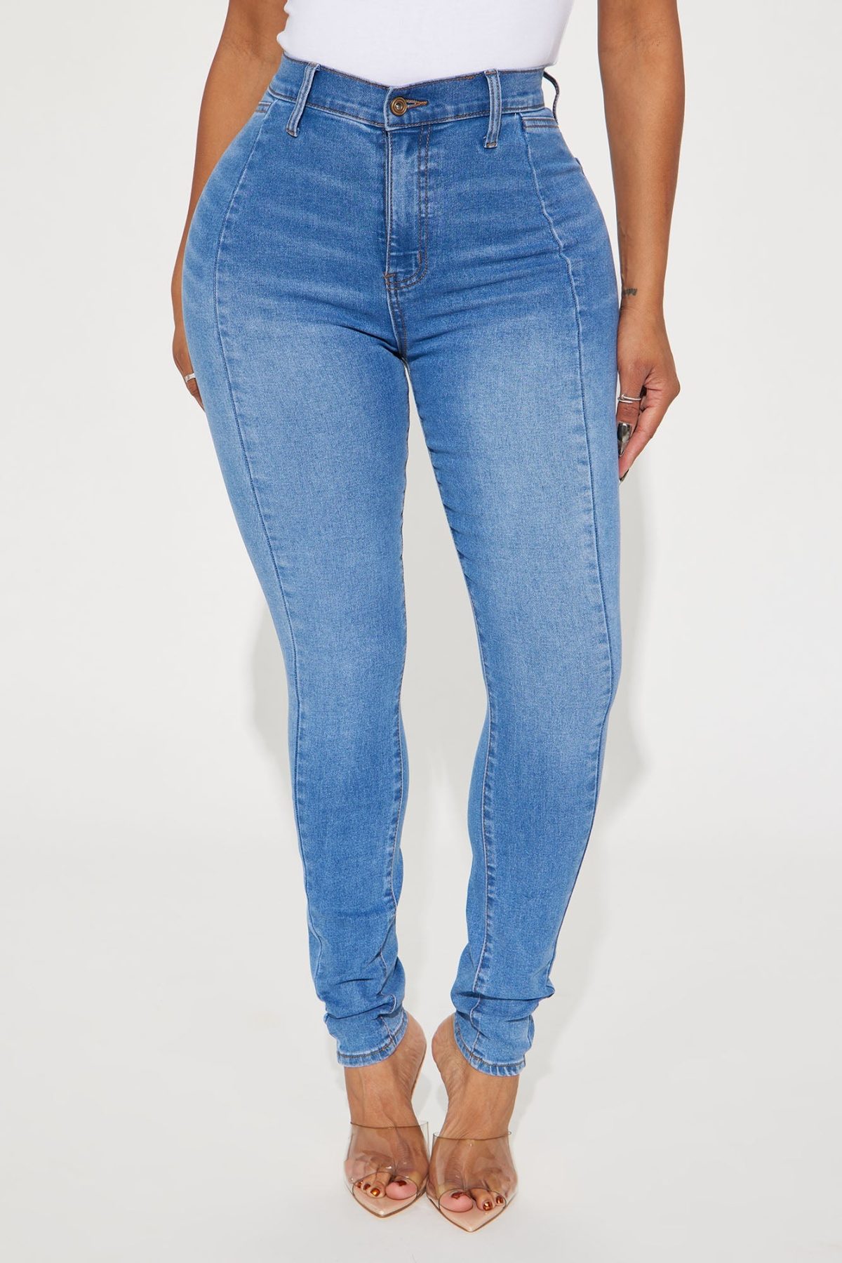 A Masterpiece Stretch Skinny Jeans - Medium Wash