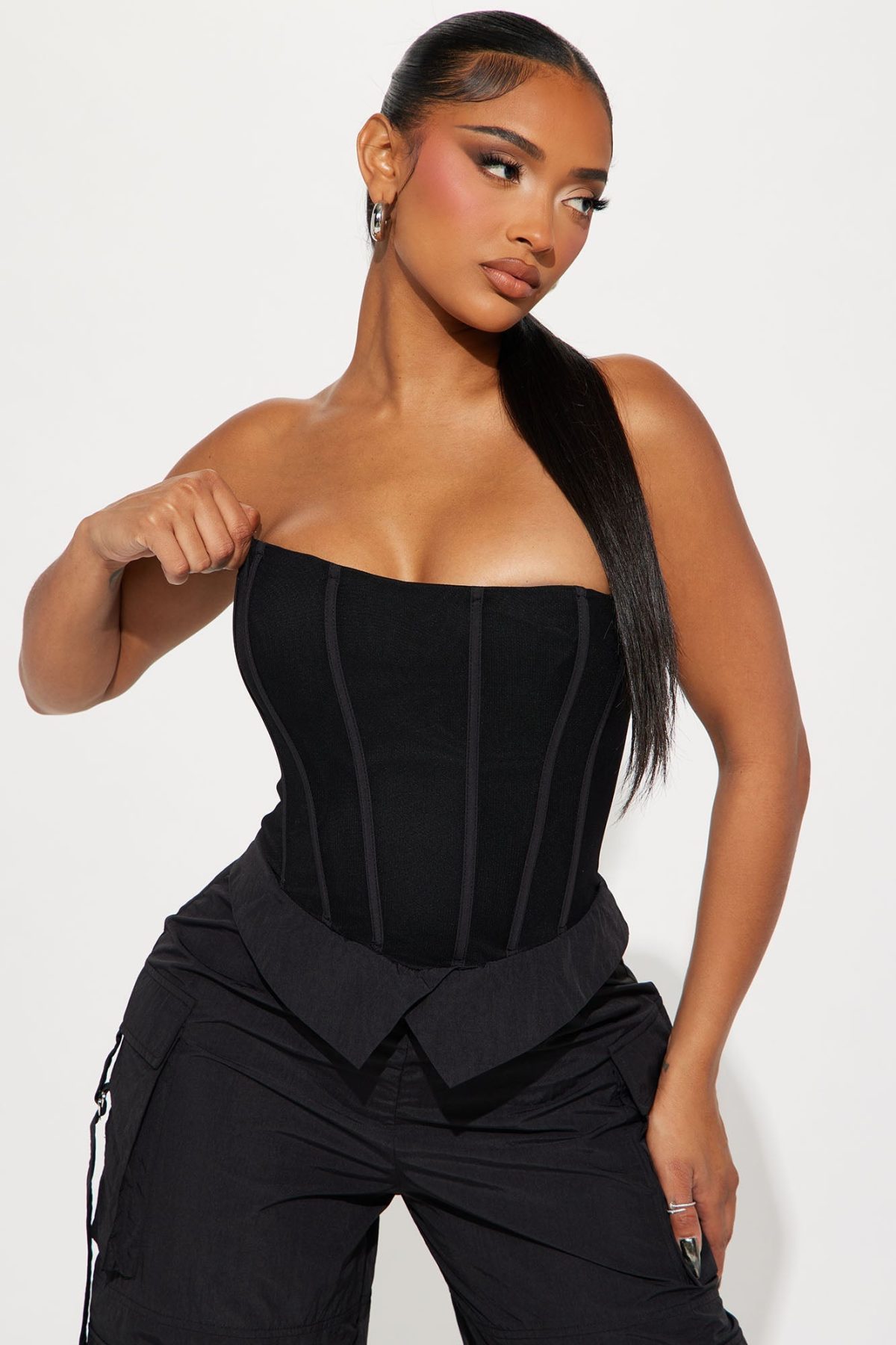 A Little Too Late Cargo Jumpsuit - Black