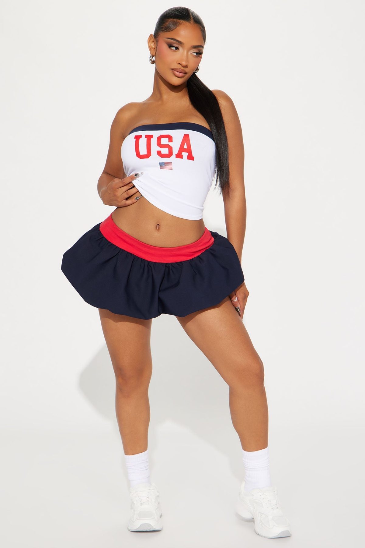 Little Miss USA Bubble Skirt Set - Navy/combo