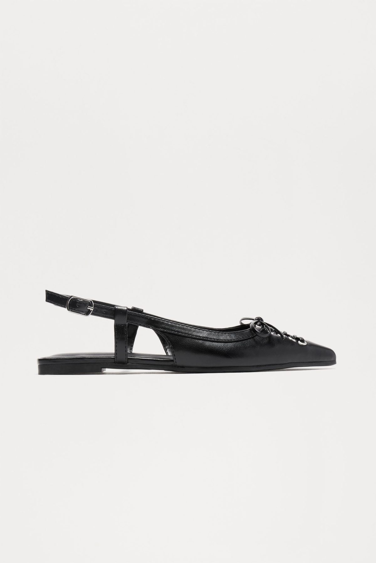 Ash Slingback Flats - Black