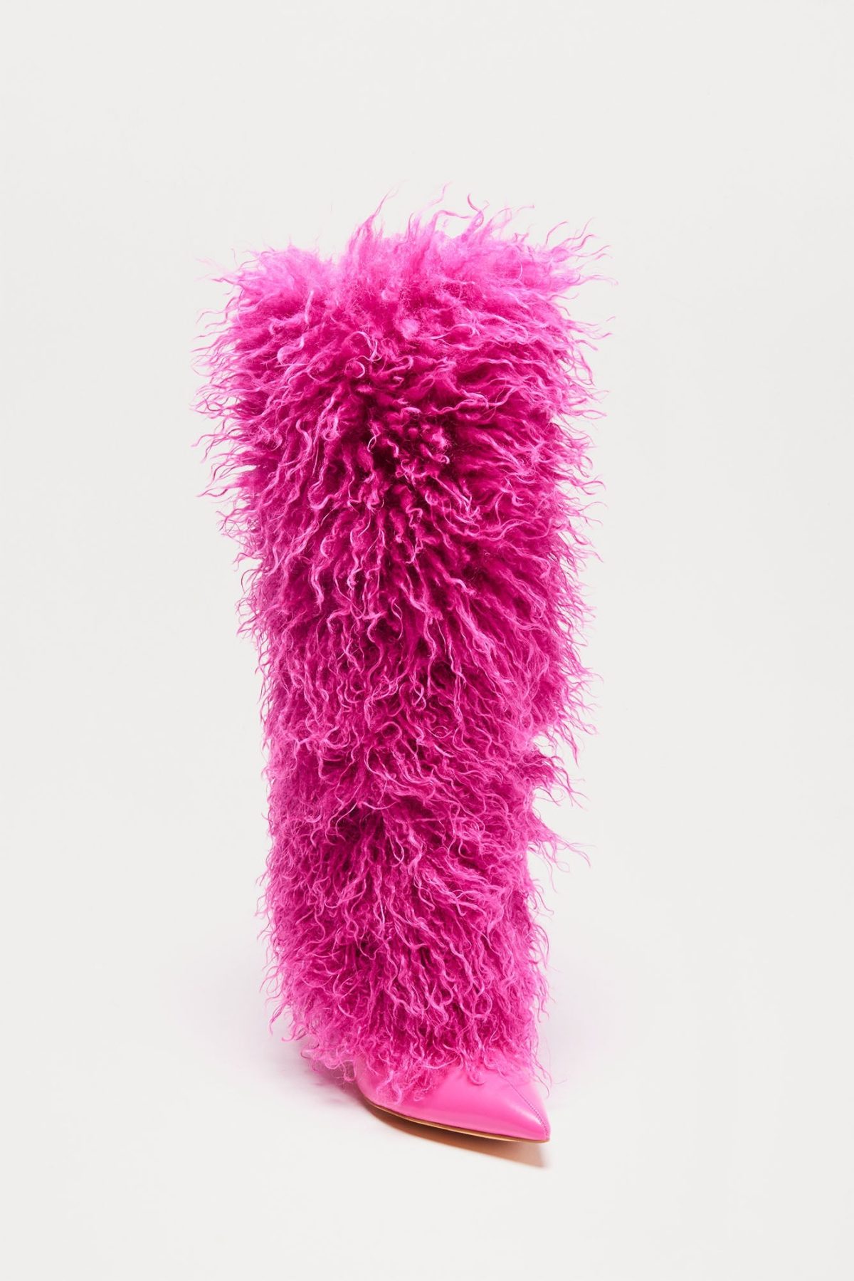 Chantel Faux Fur Knee High Boots - Pink