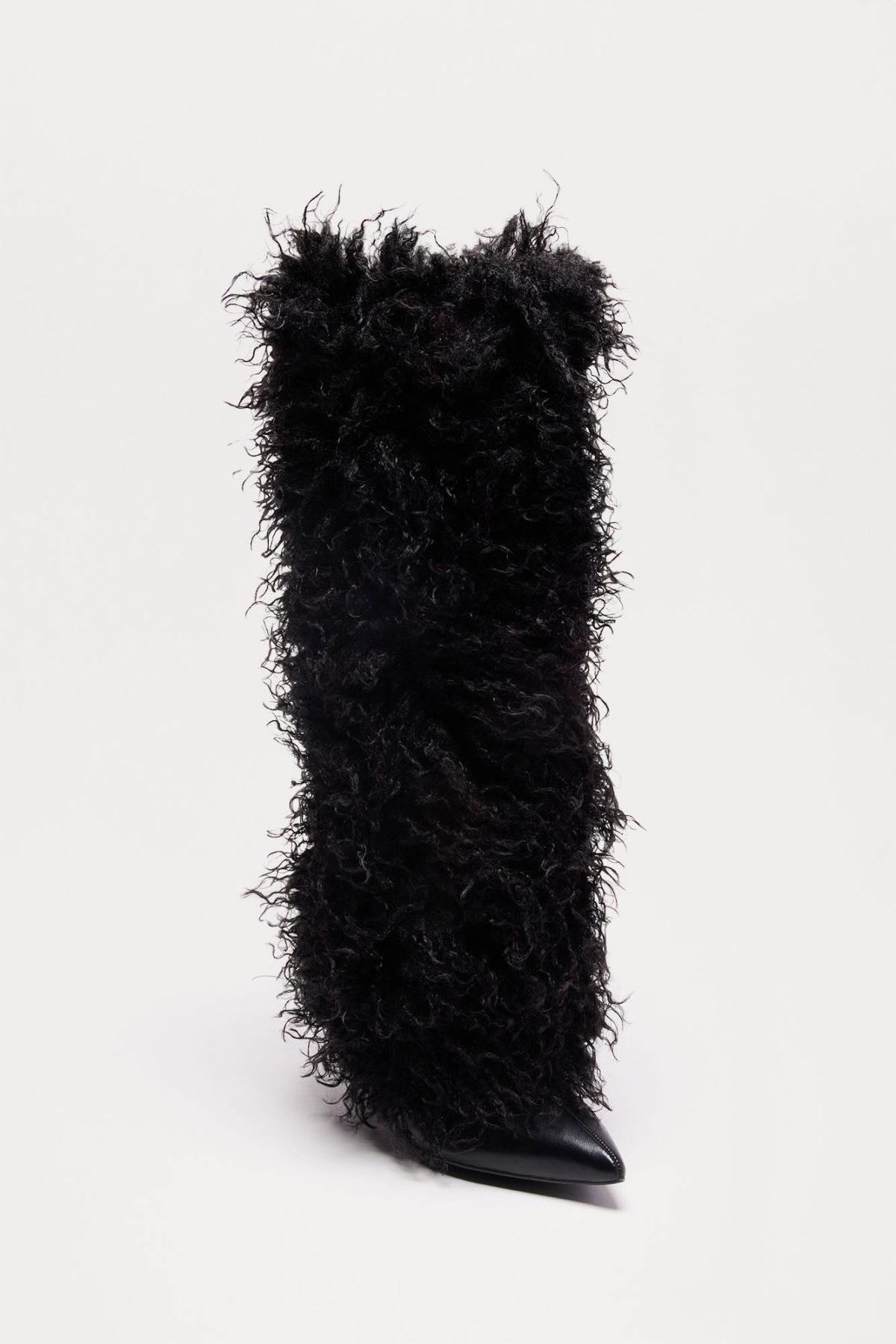 Chantel Faux Fur Knee High Boots - Black