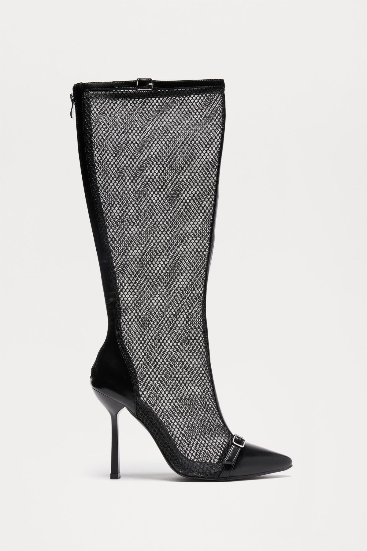 Kourtney Mesh Knee High Boots - Black