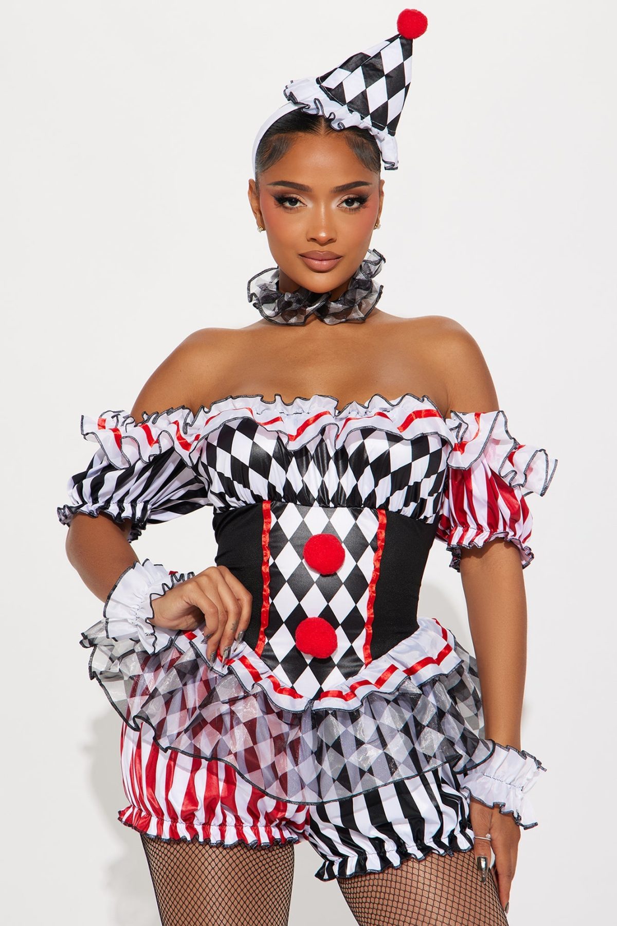 Clowning Around 4 Piece Costume Set - Red/Black