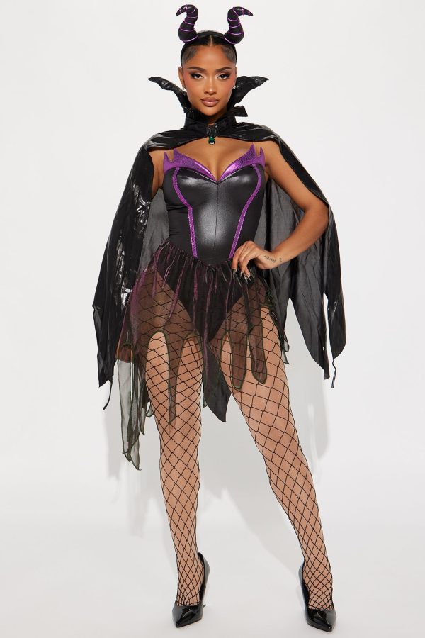 Evil Enchantress 3 Piece Costume Set - Black/Purple