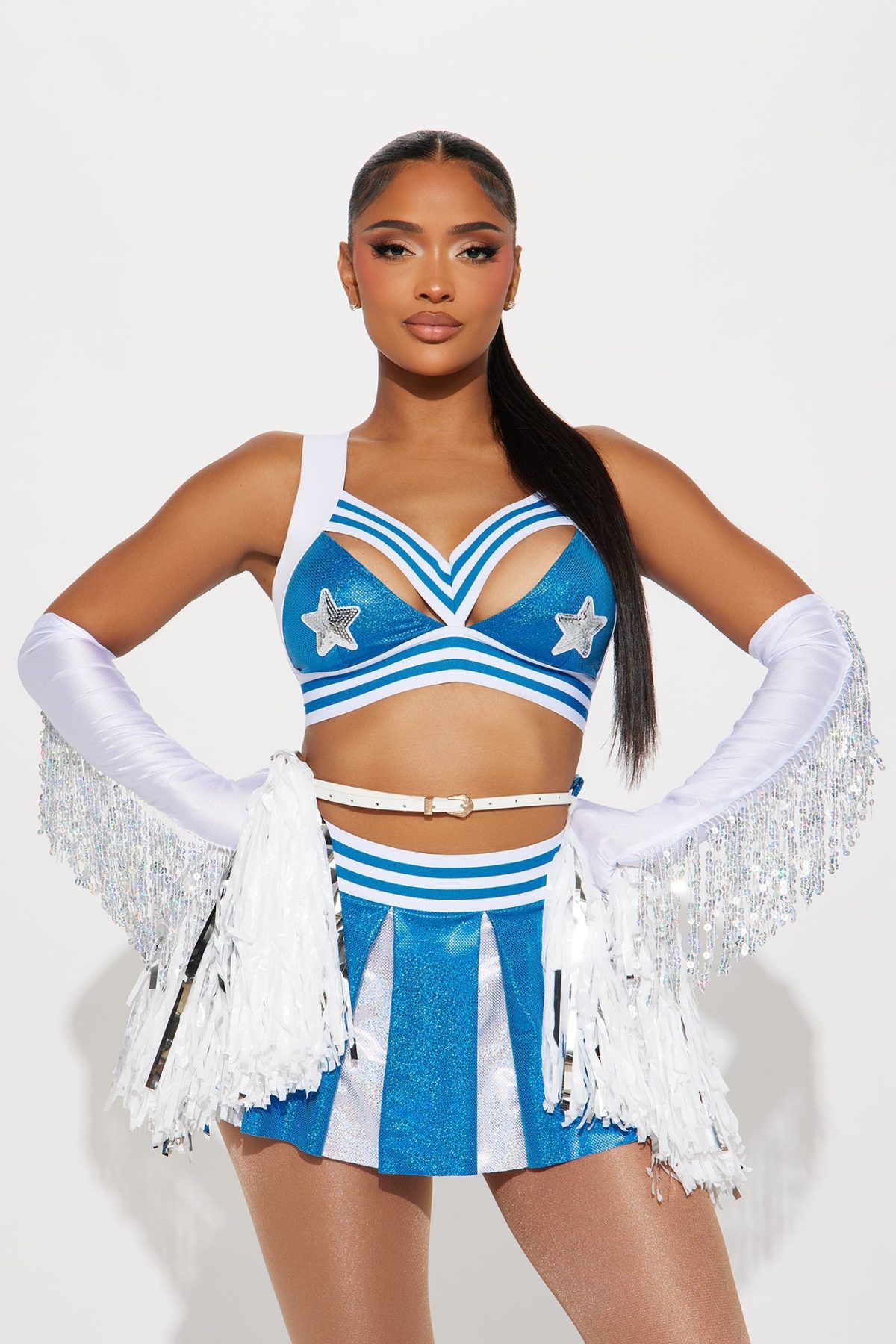 Southern Cheer Cutie 5 Piece Costume Set - Blue/combo