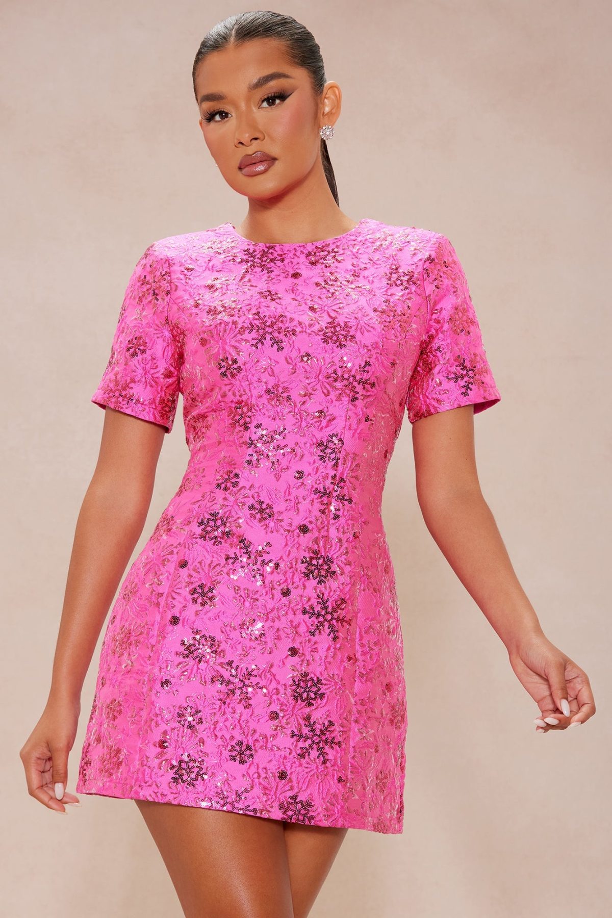 Garden Party Mini Dress - Hot Pink