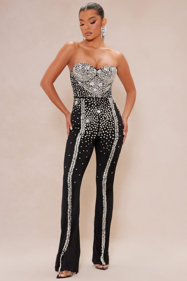 London Embellished Jumpsuit - Black