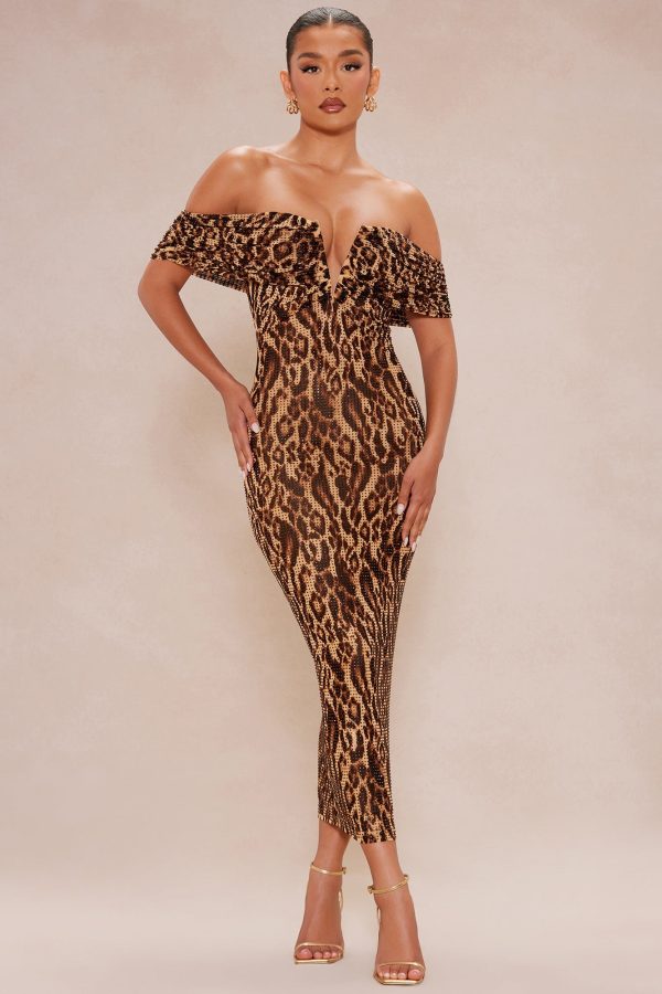 Frederica Leopard Midi Dress - Leopard