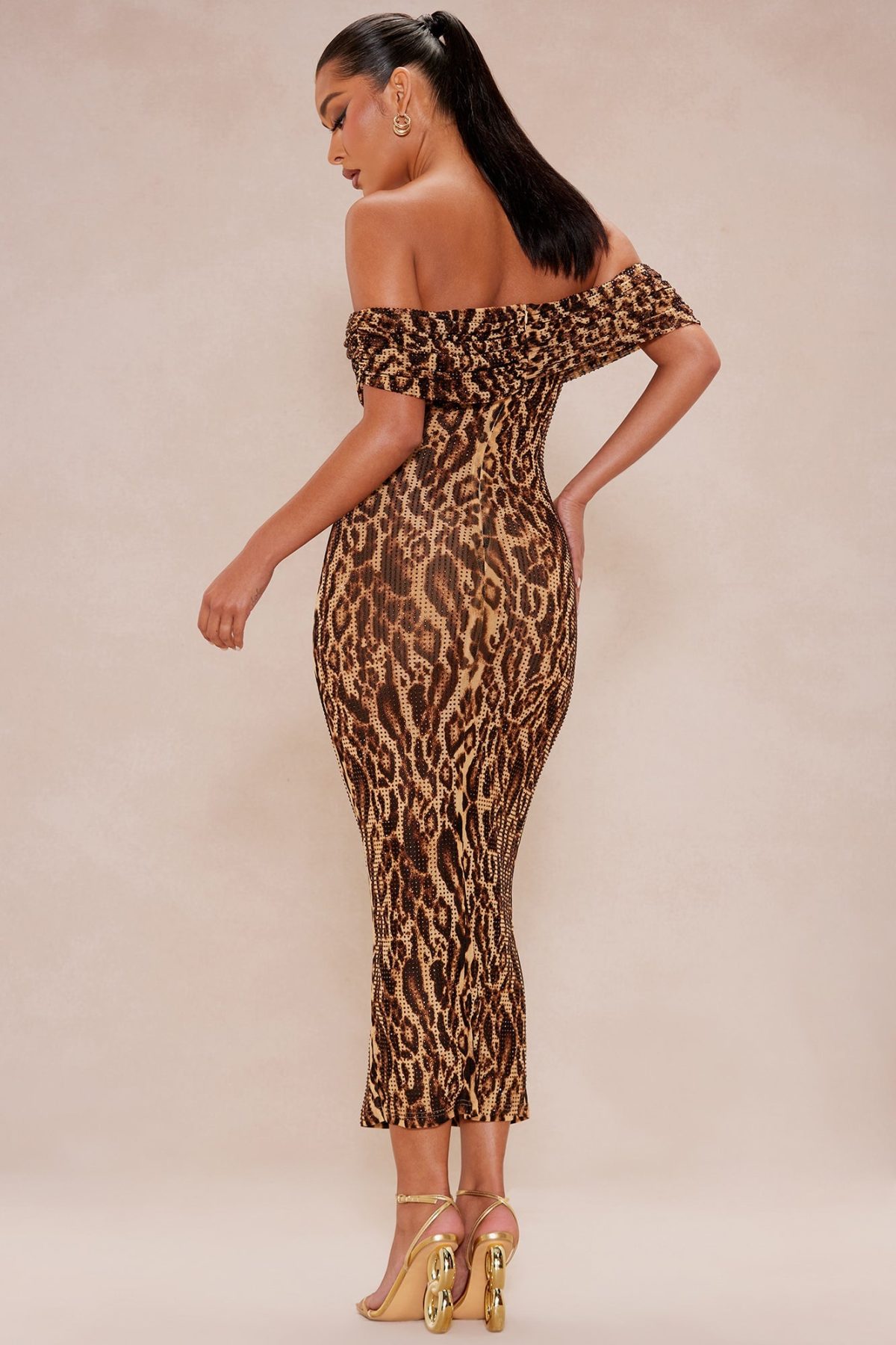 Frederica Leopard Midi Dress - Leopard