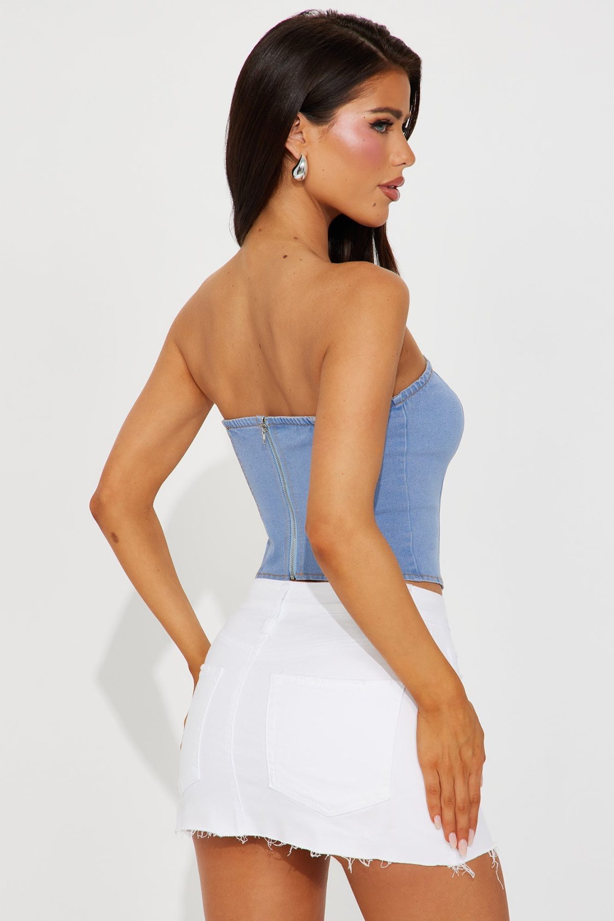 Saddle Up Denim Corset Top - Blue