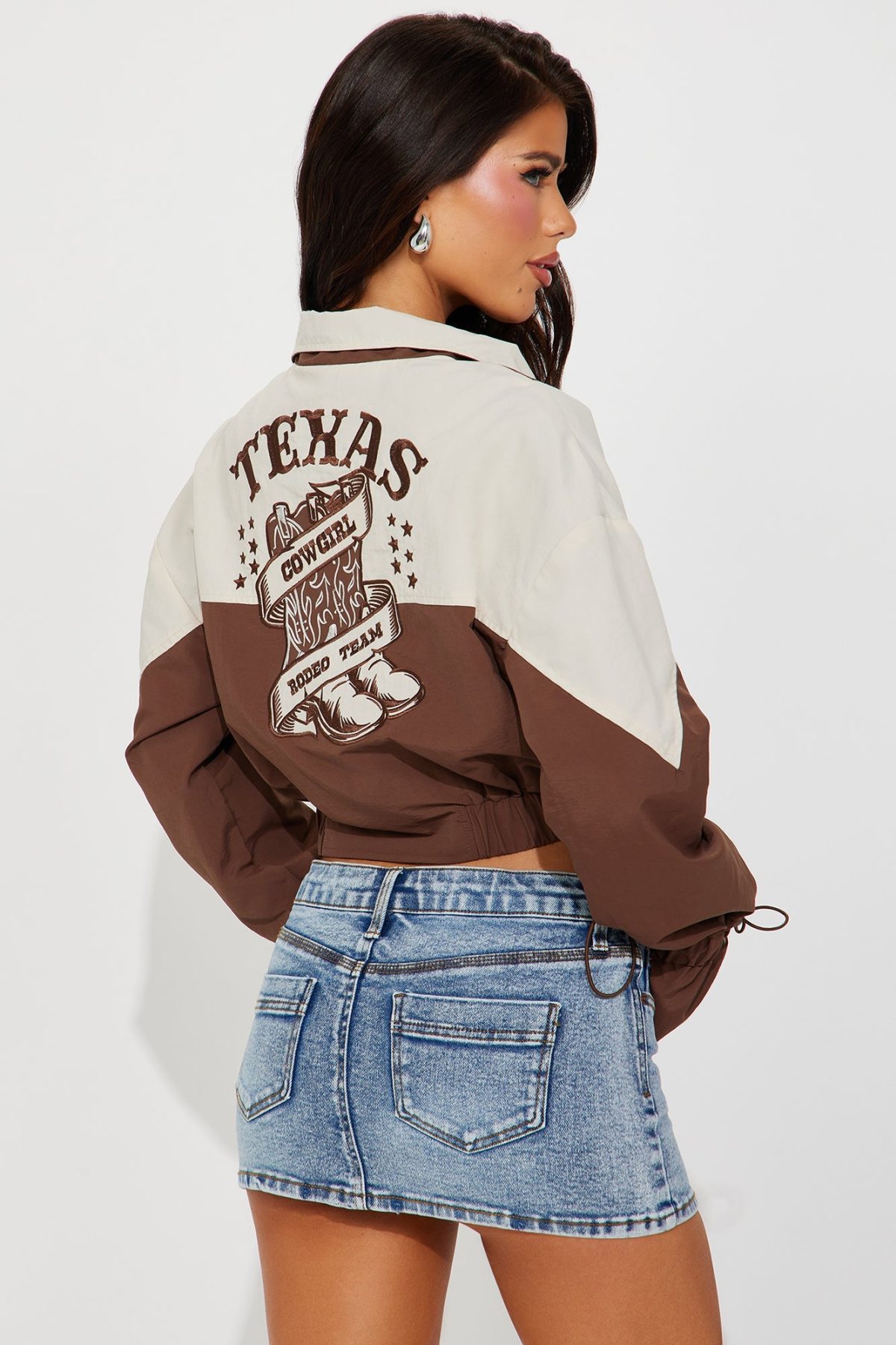 Texas Rodeo Windbreaker - Brown/combo