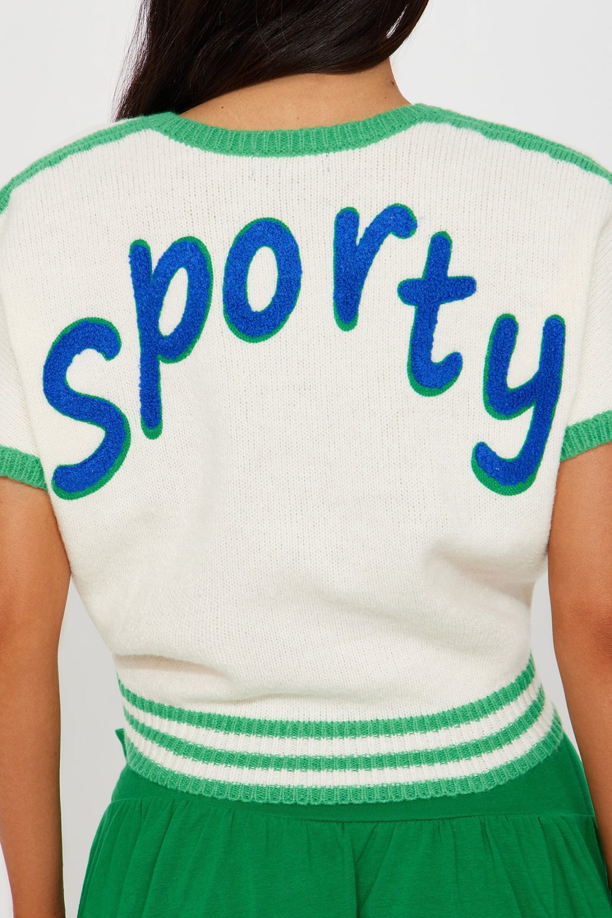 Sporty Sweater Top - Kelly Green