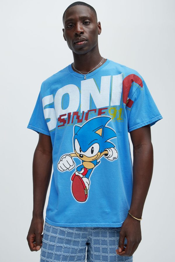 Sonic The Hedgehog Since 91 Short Sleeve Tee - Blue