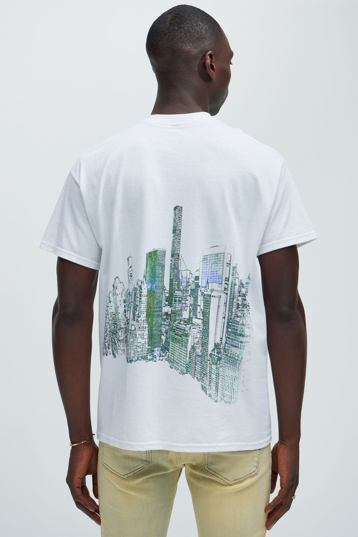 Sketch Of New York City Short Sleeve Tee - White