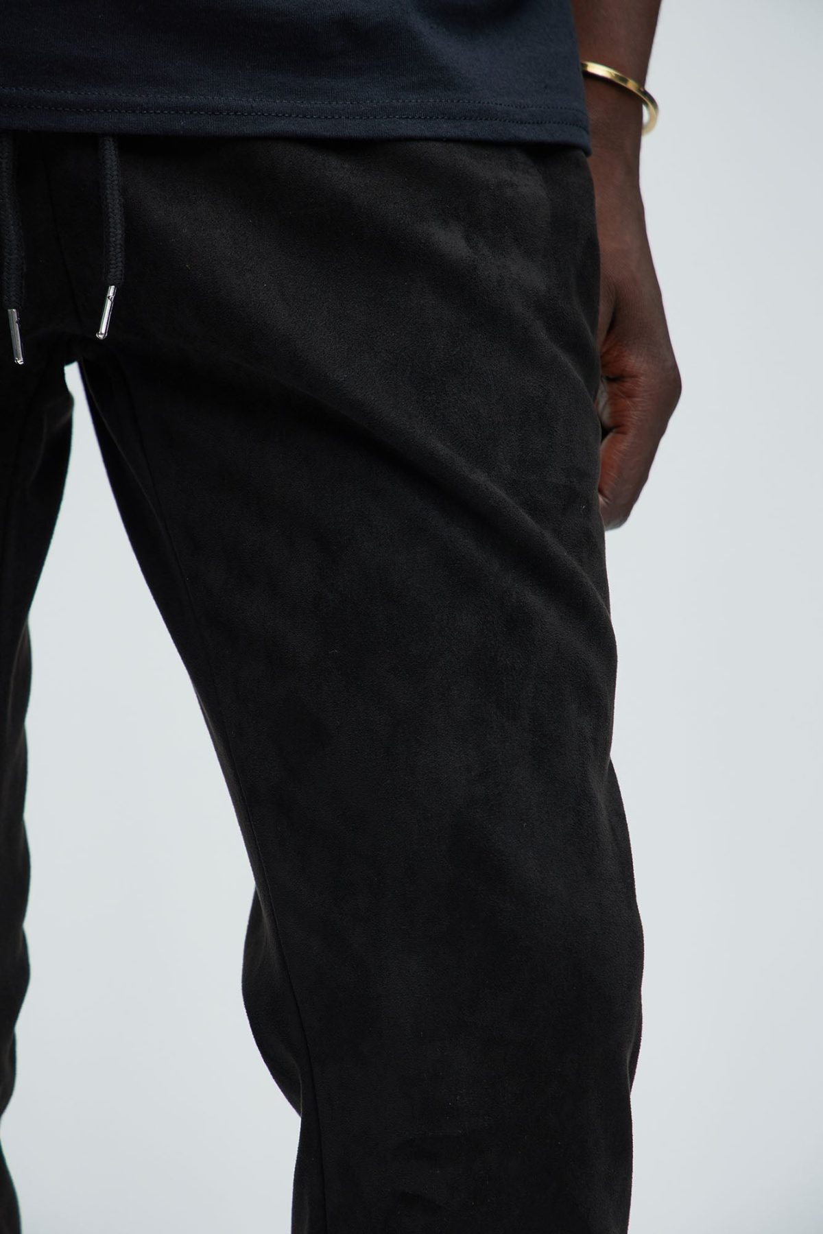 Cleaned Up Faux Suede Pants - Black