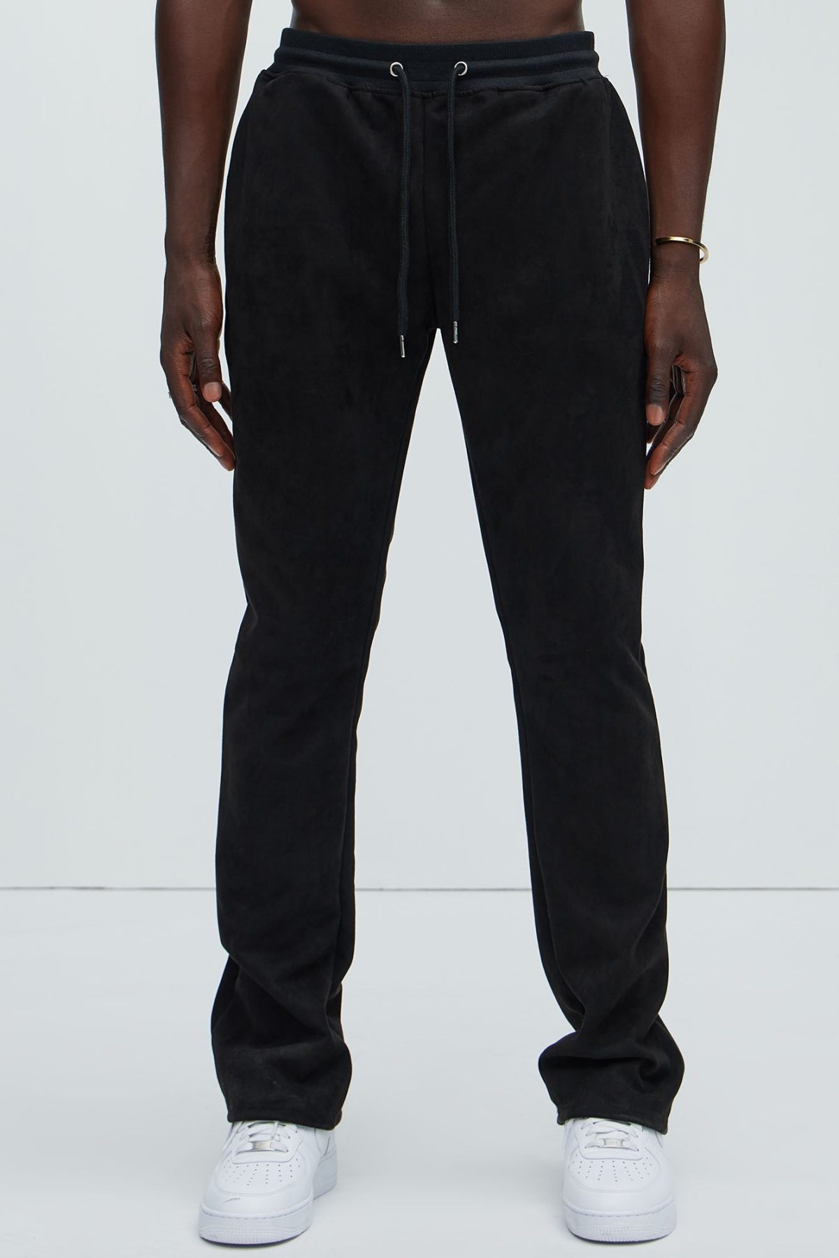 Cleaned Up Faux Suede Pants - Black