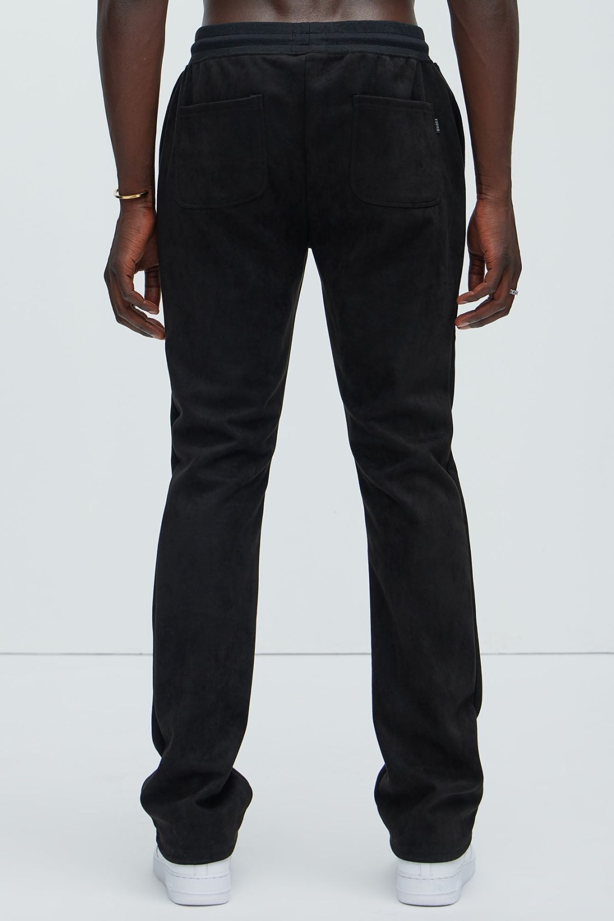 Cleaned Up Faux Suede Pants - Black