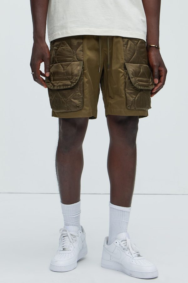 Marlo Quilted Shorts - Olive