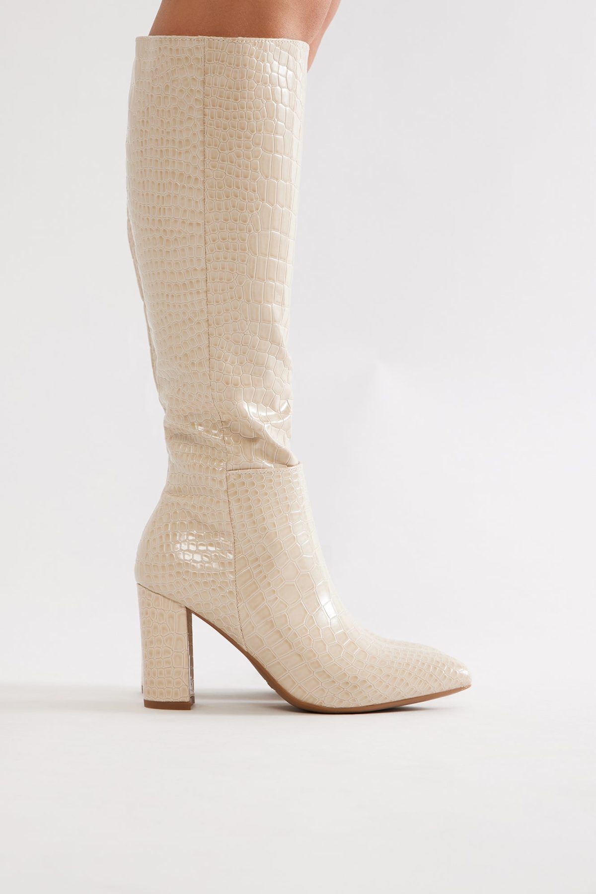 Tanner Knee High Boots - Beige