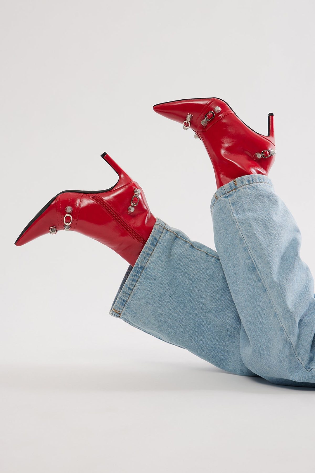 Jude Hardware Booties - Red