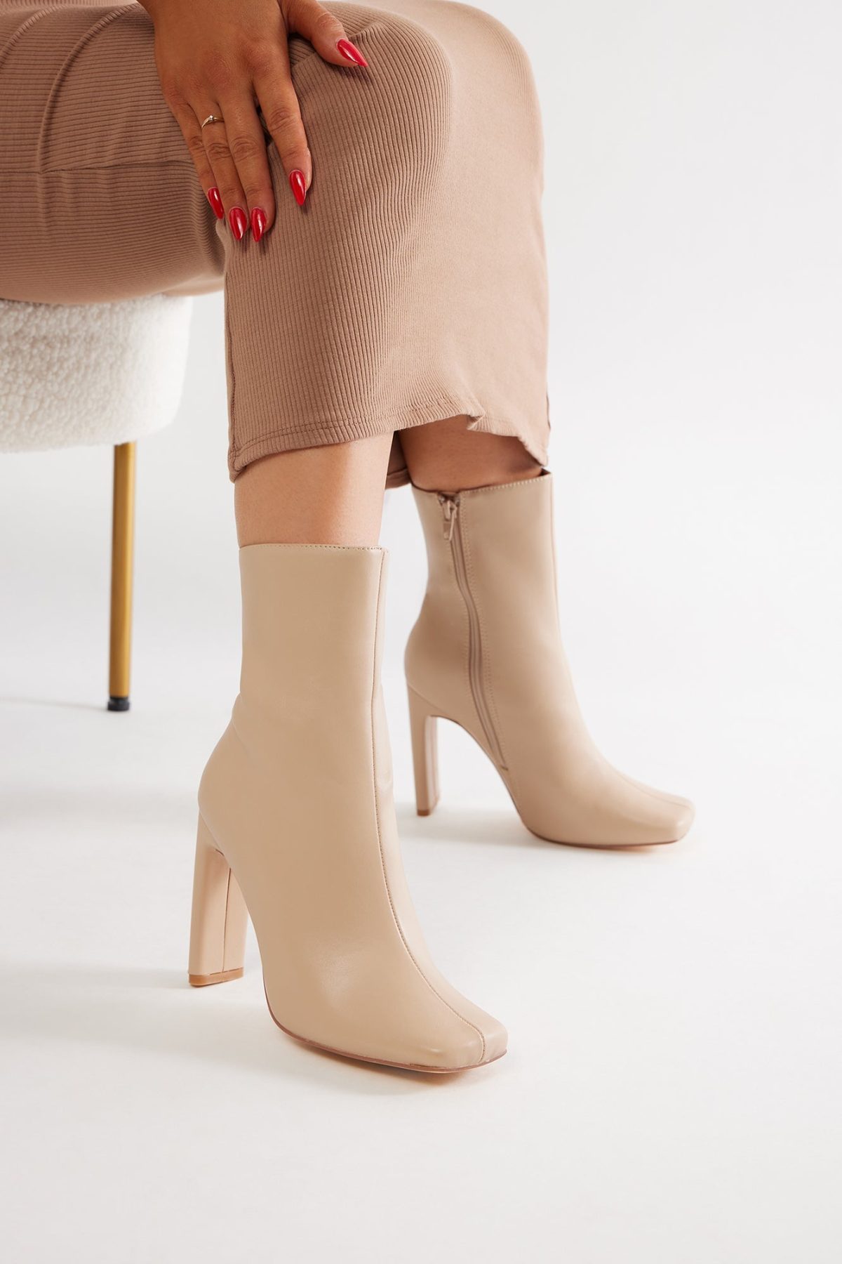 Always Classy Square Toe Booties - Nude