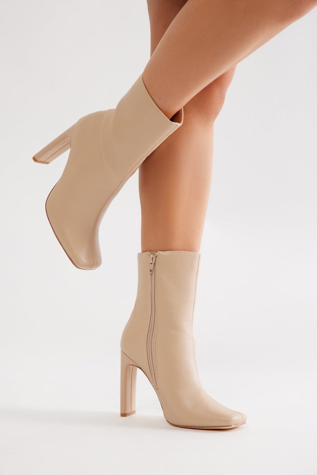 Always Classy Square Toe Booties - Nude