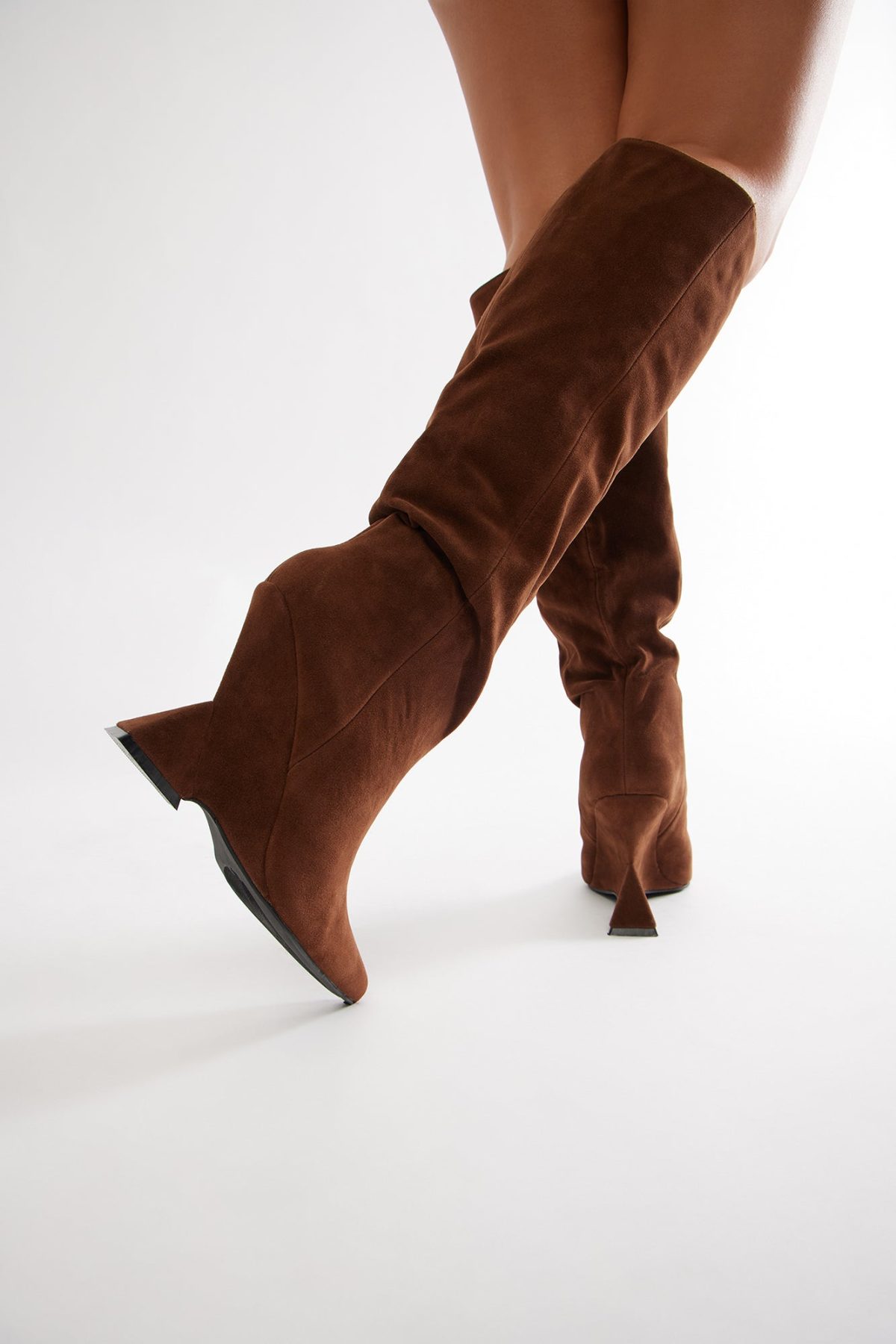 Claire Knee High Boots - Brown