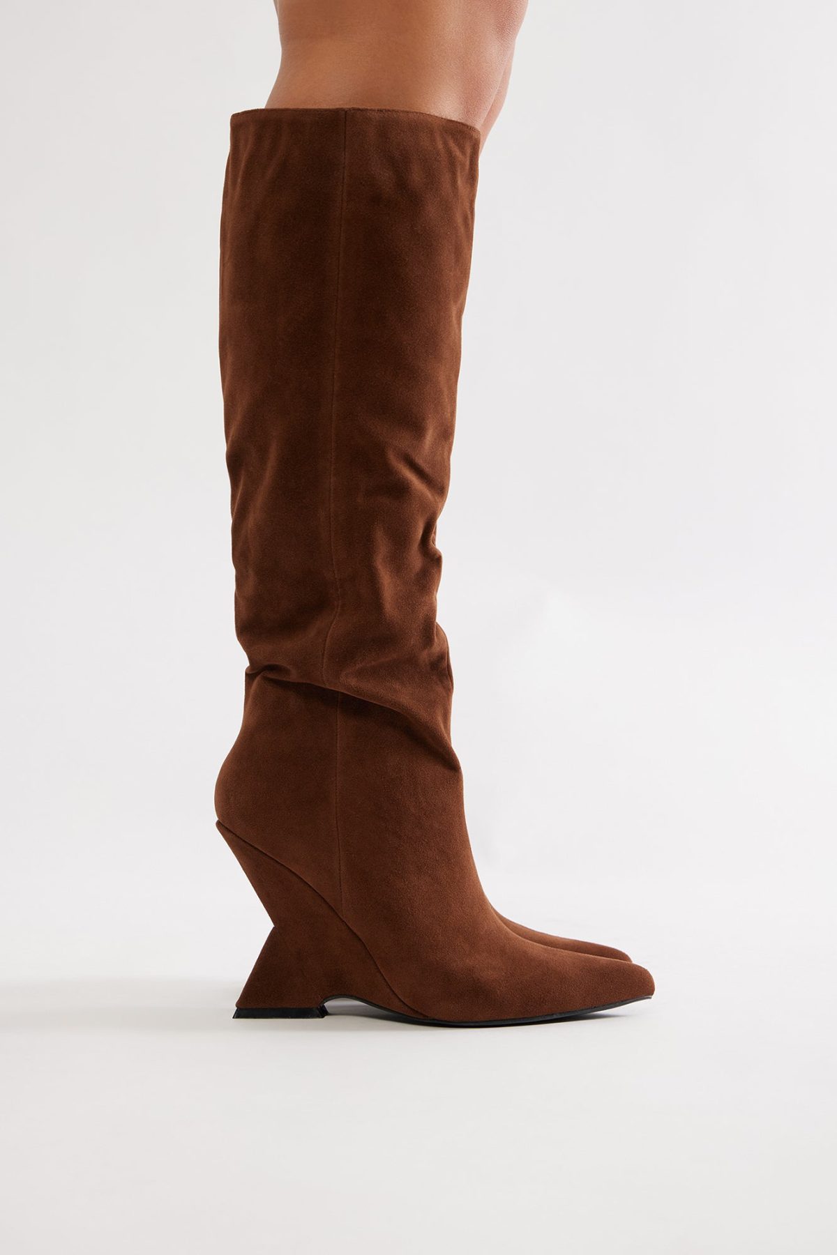 Claire Knee High Boots - Brown