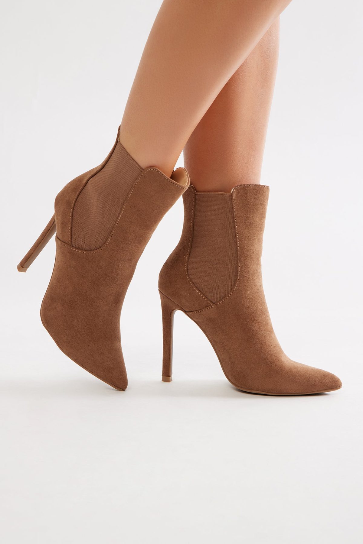 Uptown Downtown Heeled Booties - Brown