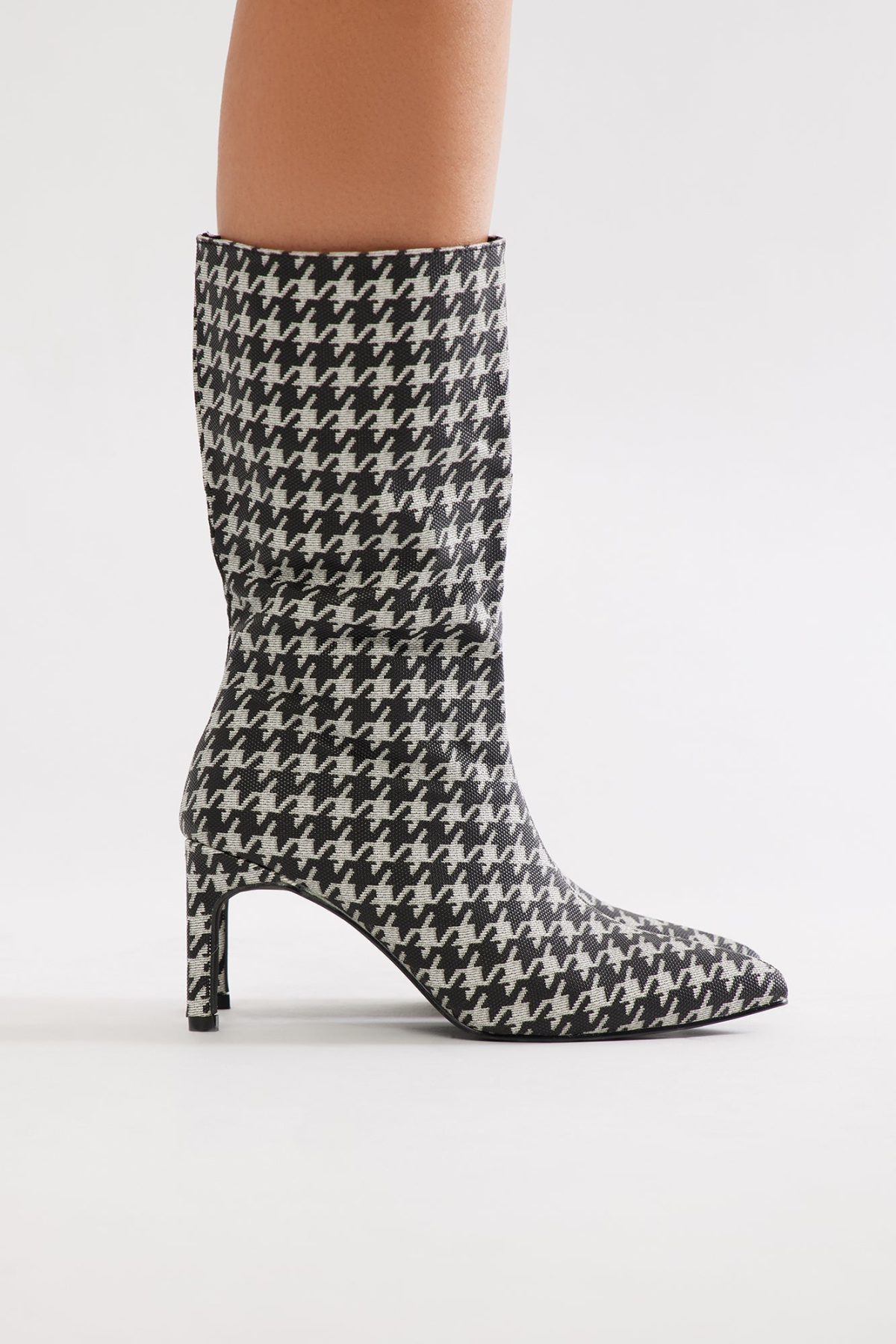 Perry Knee High Boots - Black/White