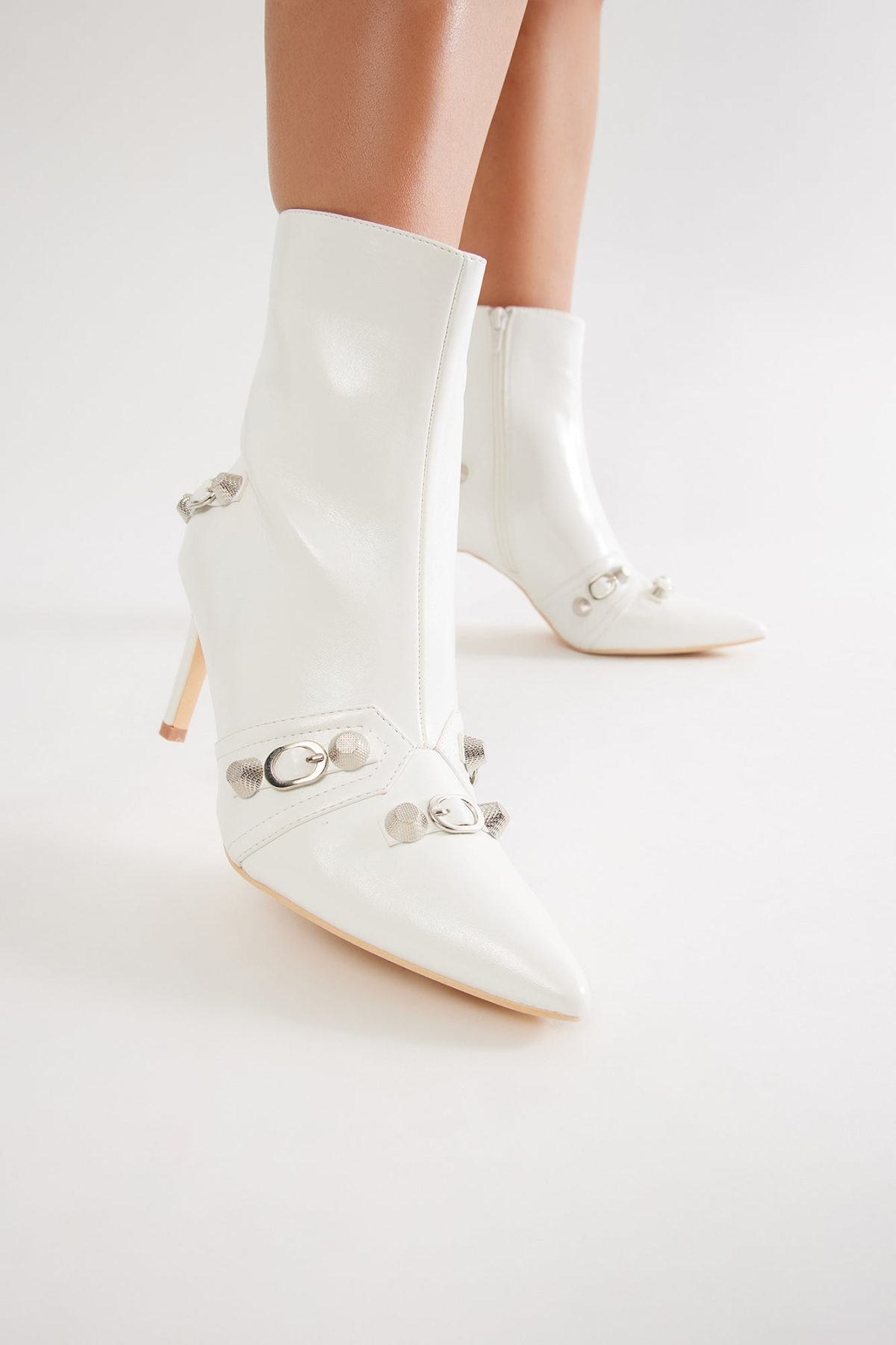 Jude Hardware Booties - White