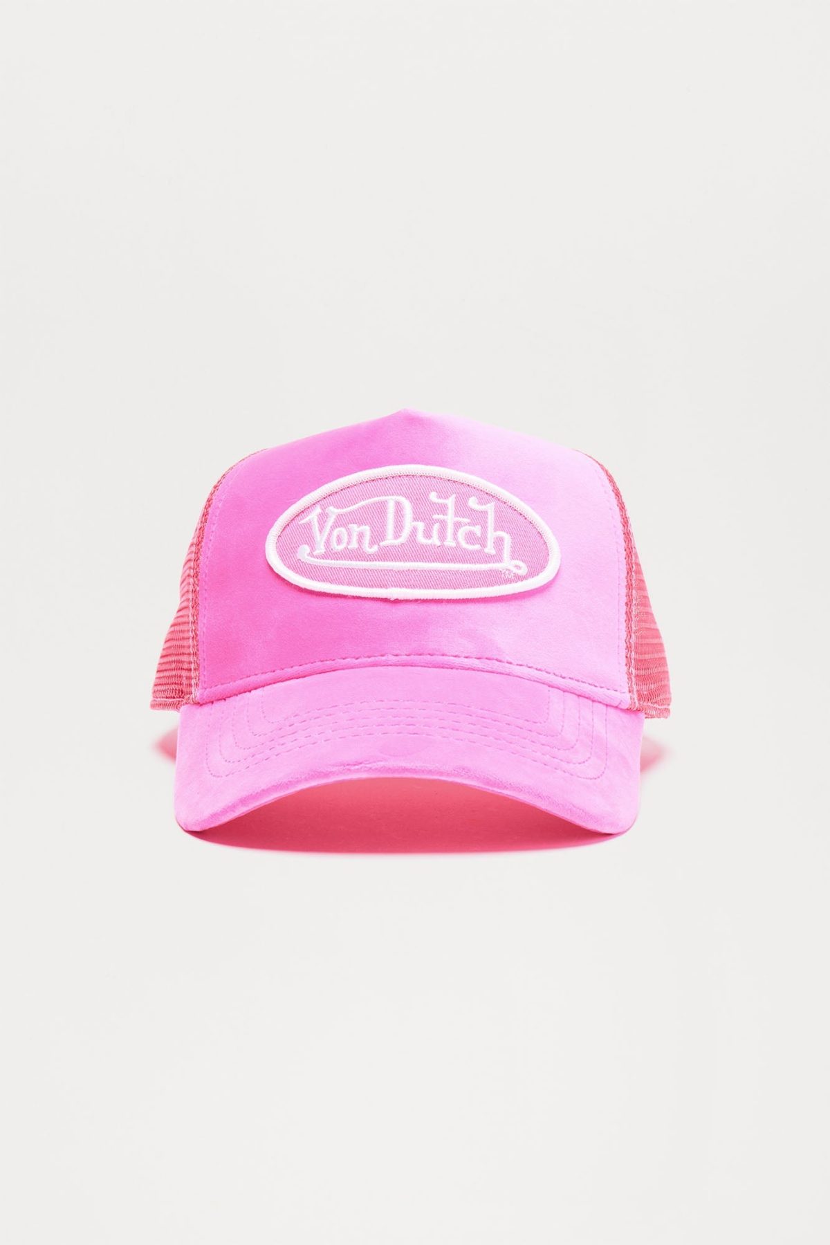 Von Dutch Pink Velvet Trucker Hat - Pink