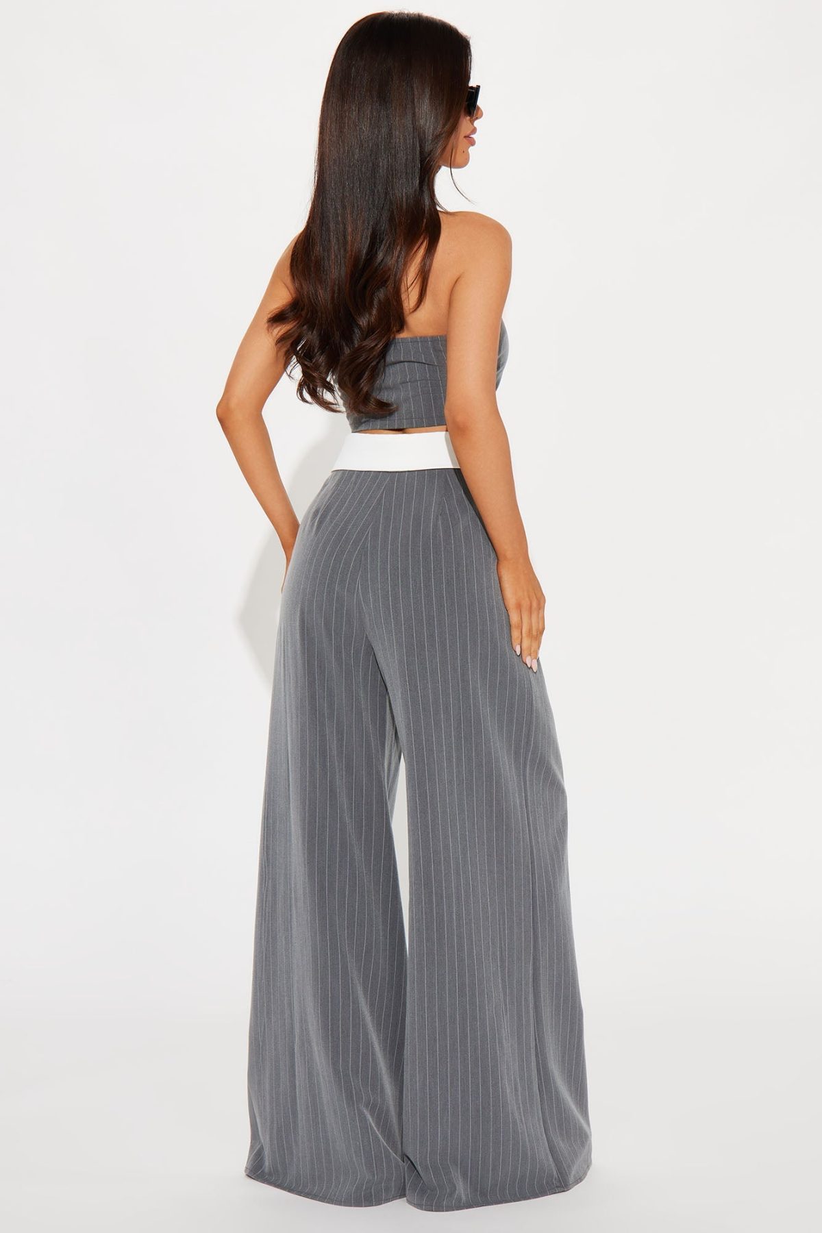 Work Wife Material Pant Set - Grey