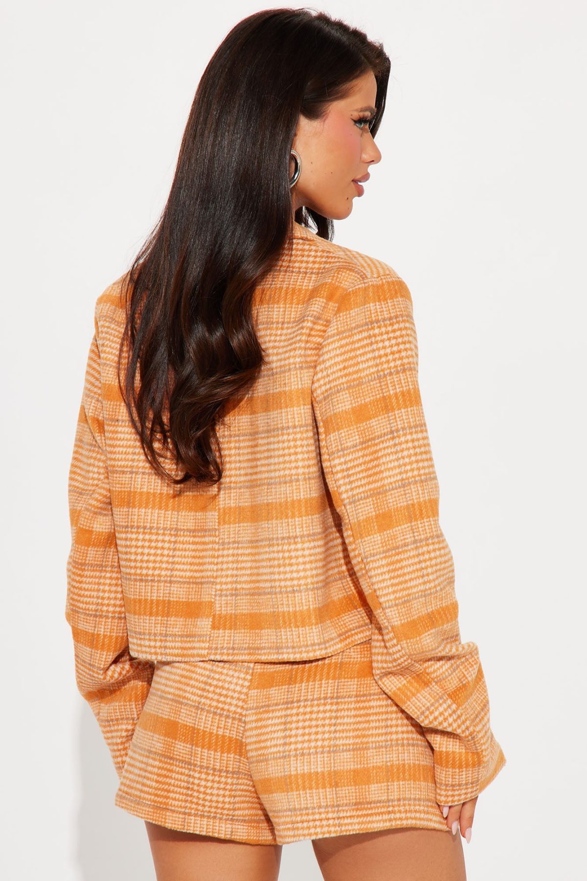 Sasha Plaid Short Set - Orange