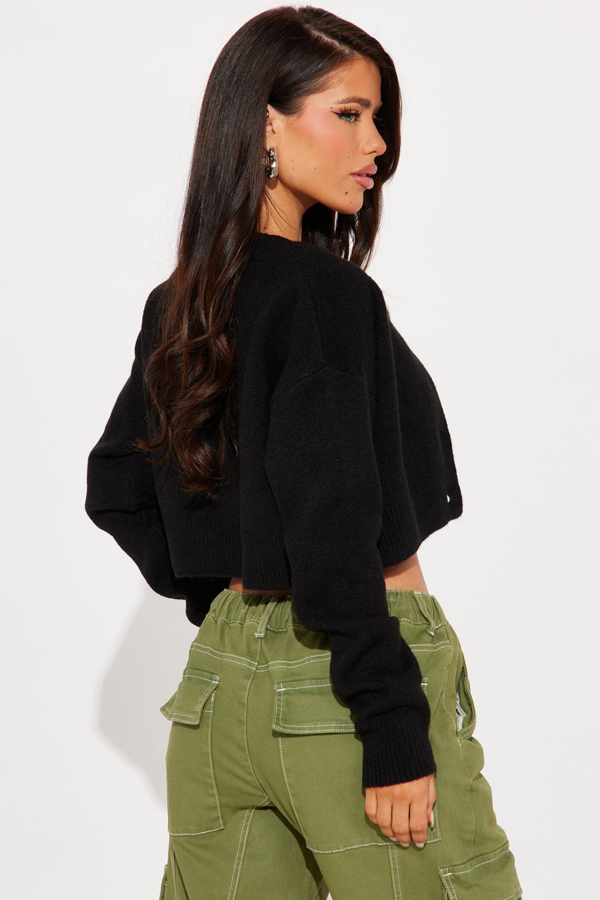 Central Park Cropped Cardigan - Black