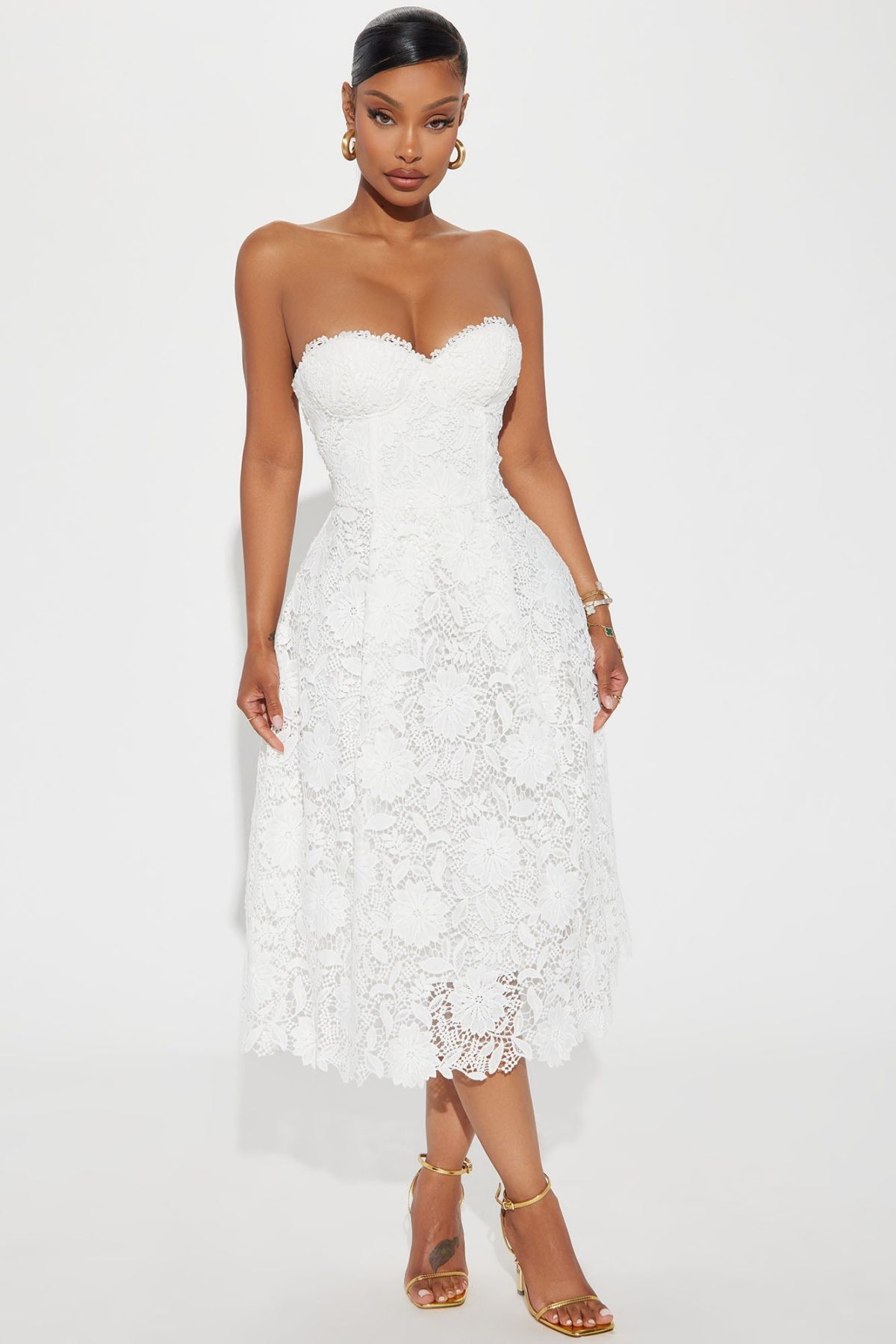 Isn't She Lovely Lace Midi Dress - White