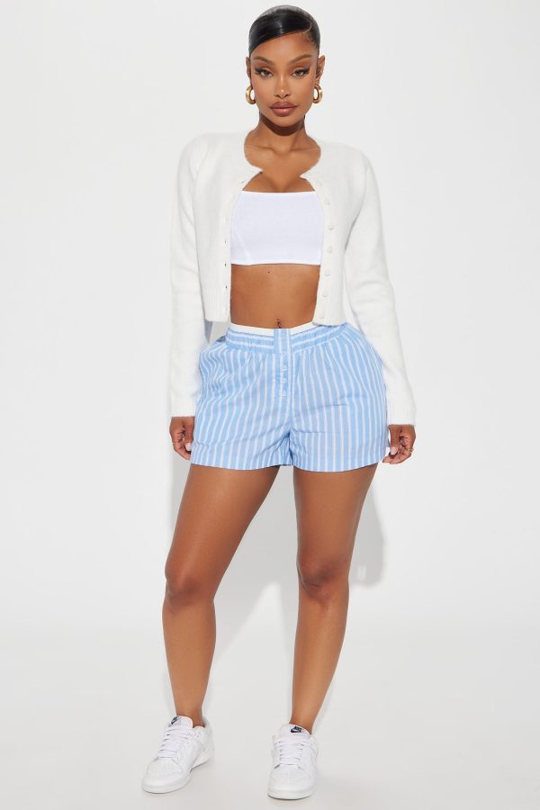 Parisian Dreams Pinstripe Boxer Short - Blue