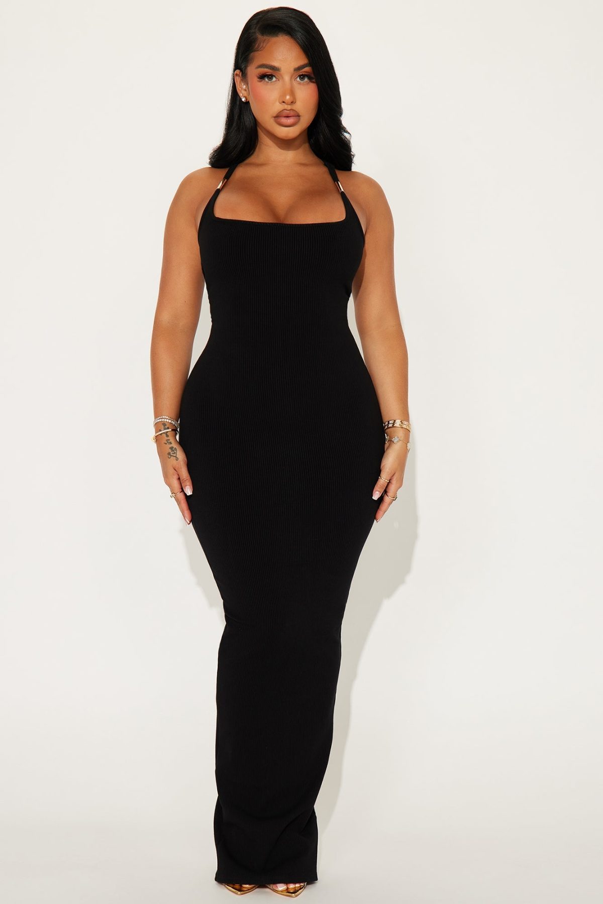 Nikki Snatched Maxi Dress - Black