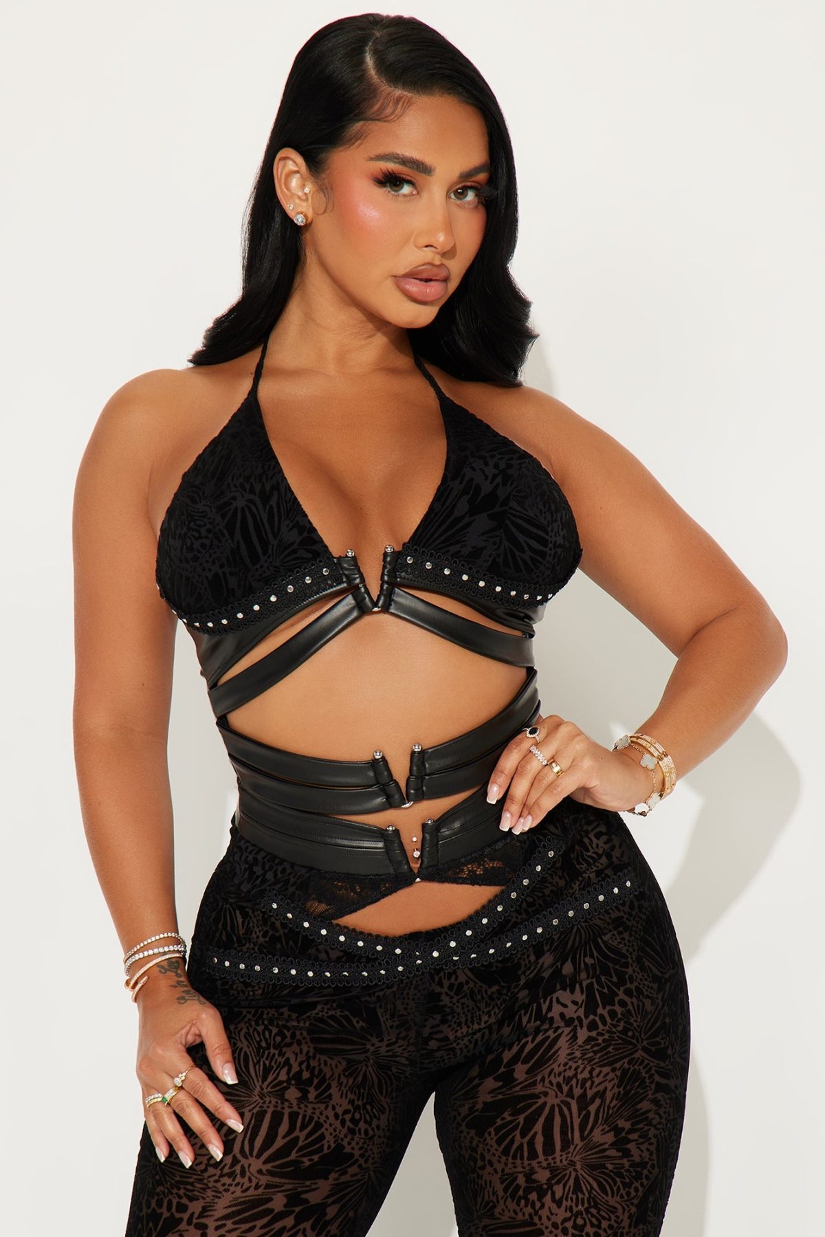 Melania Mesh Jumpsuit - Black