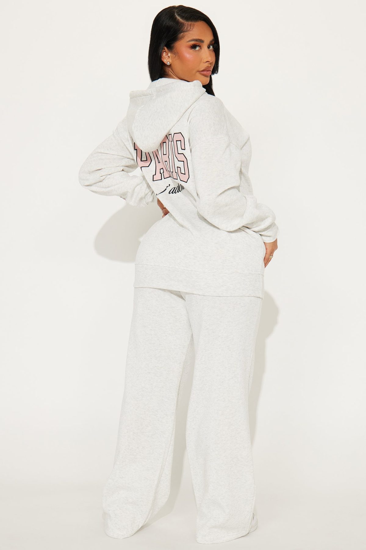 Jadore Fleece Pant Set - Heather Grey