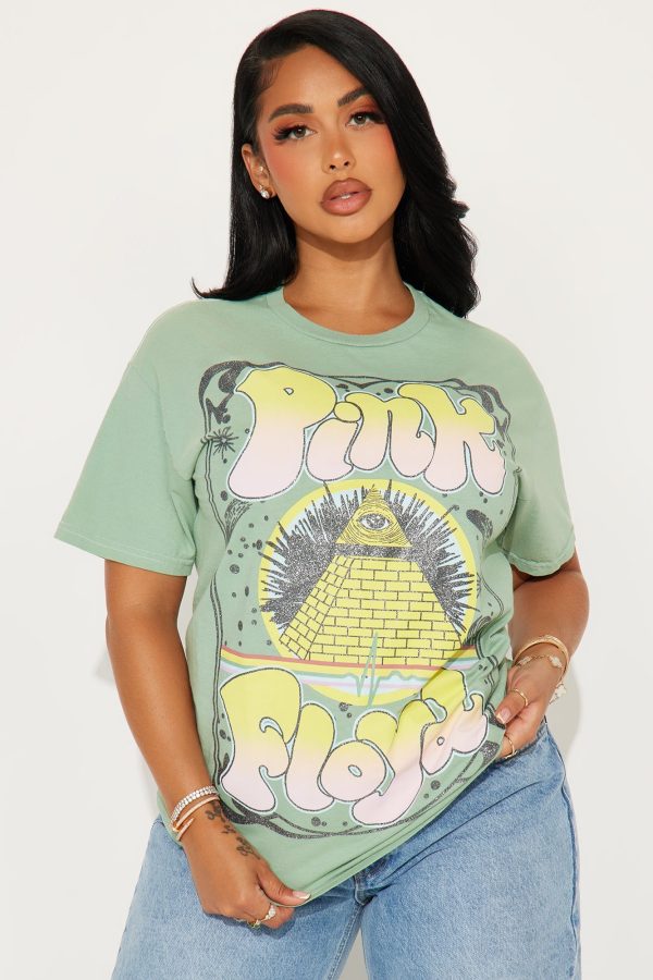 Pink Floyd Glitter Graphic Tee - Teal