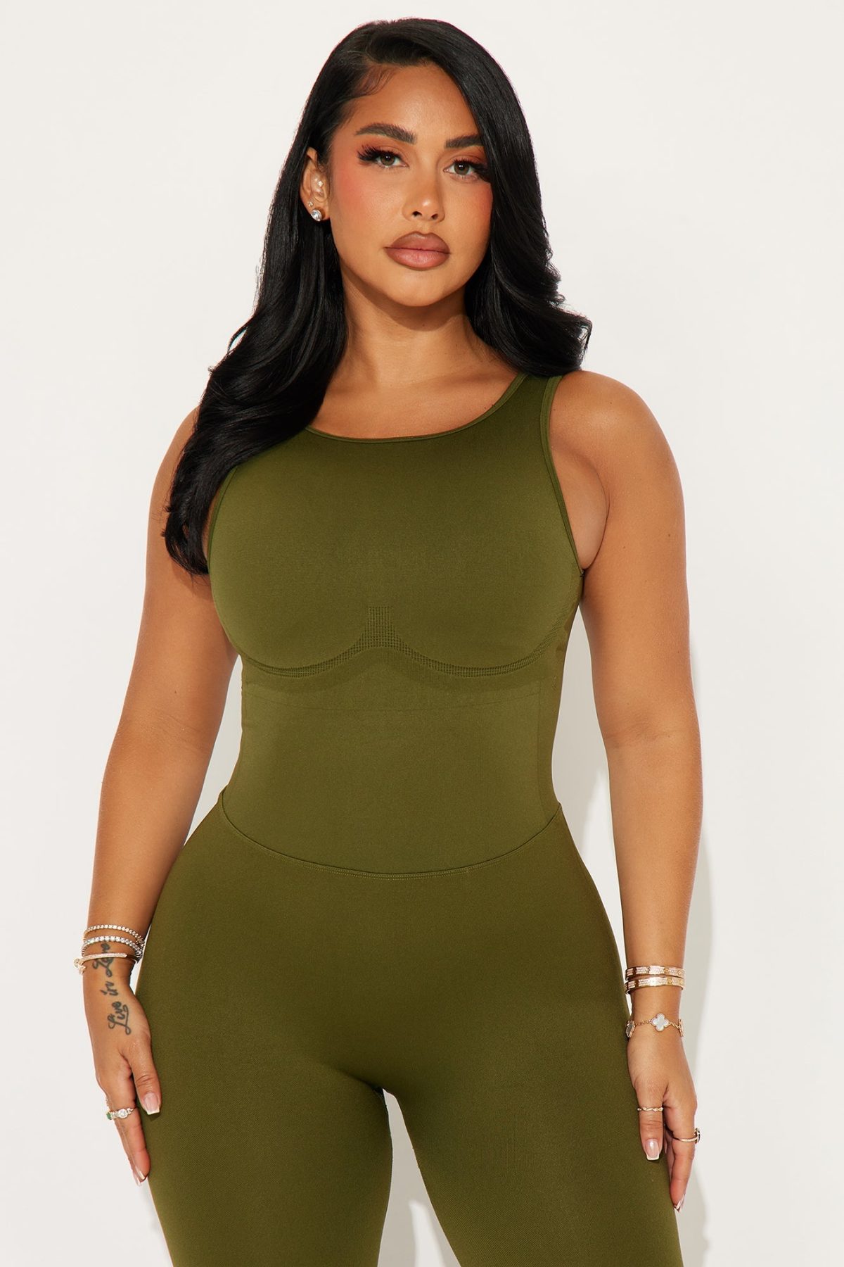 Squat Day Active Jumpsuit - Olive