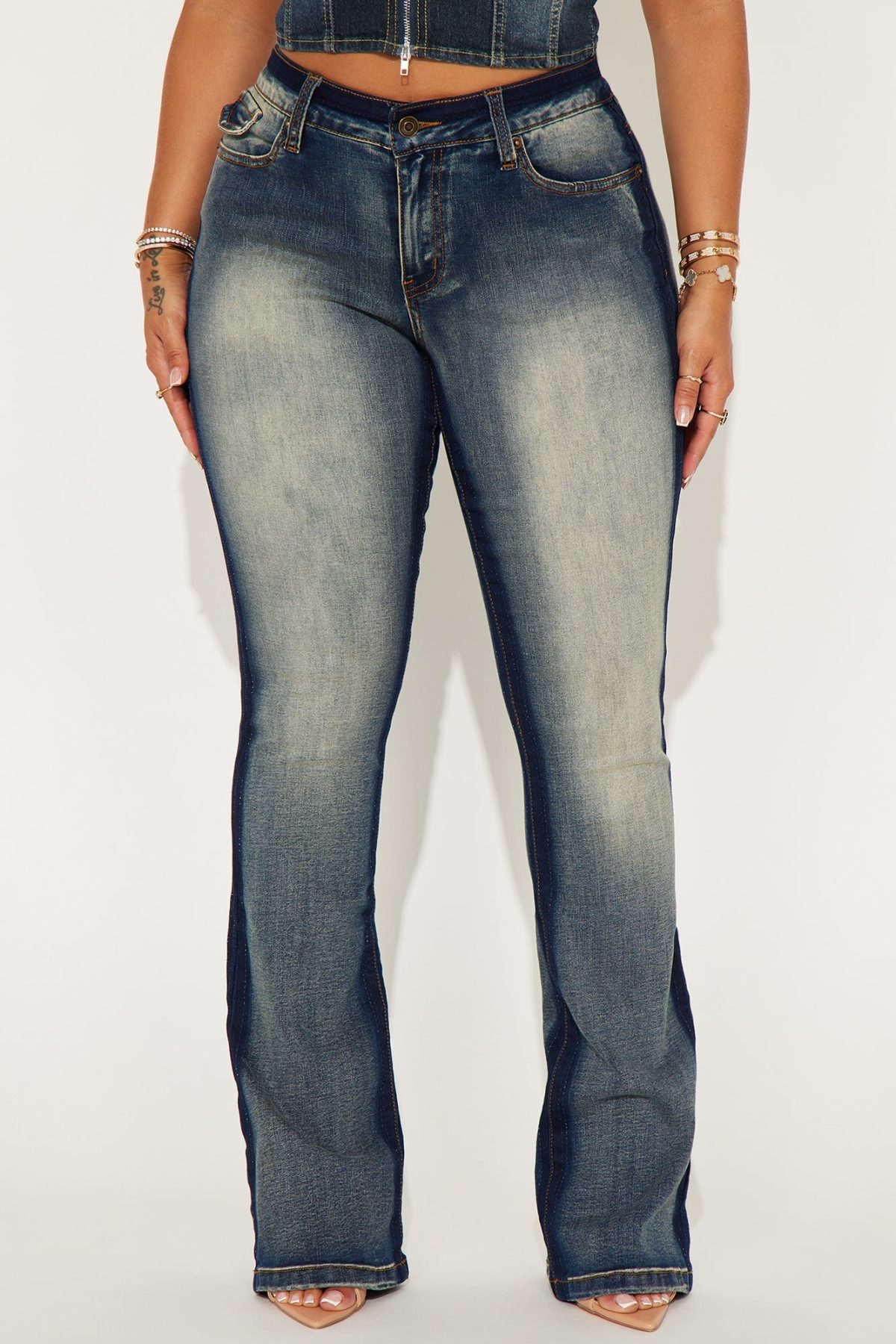 Yes Please Stretch Bootcut Jeans - Dark Wash