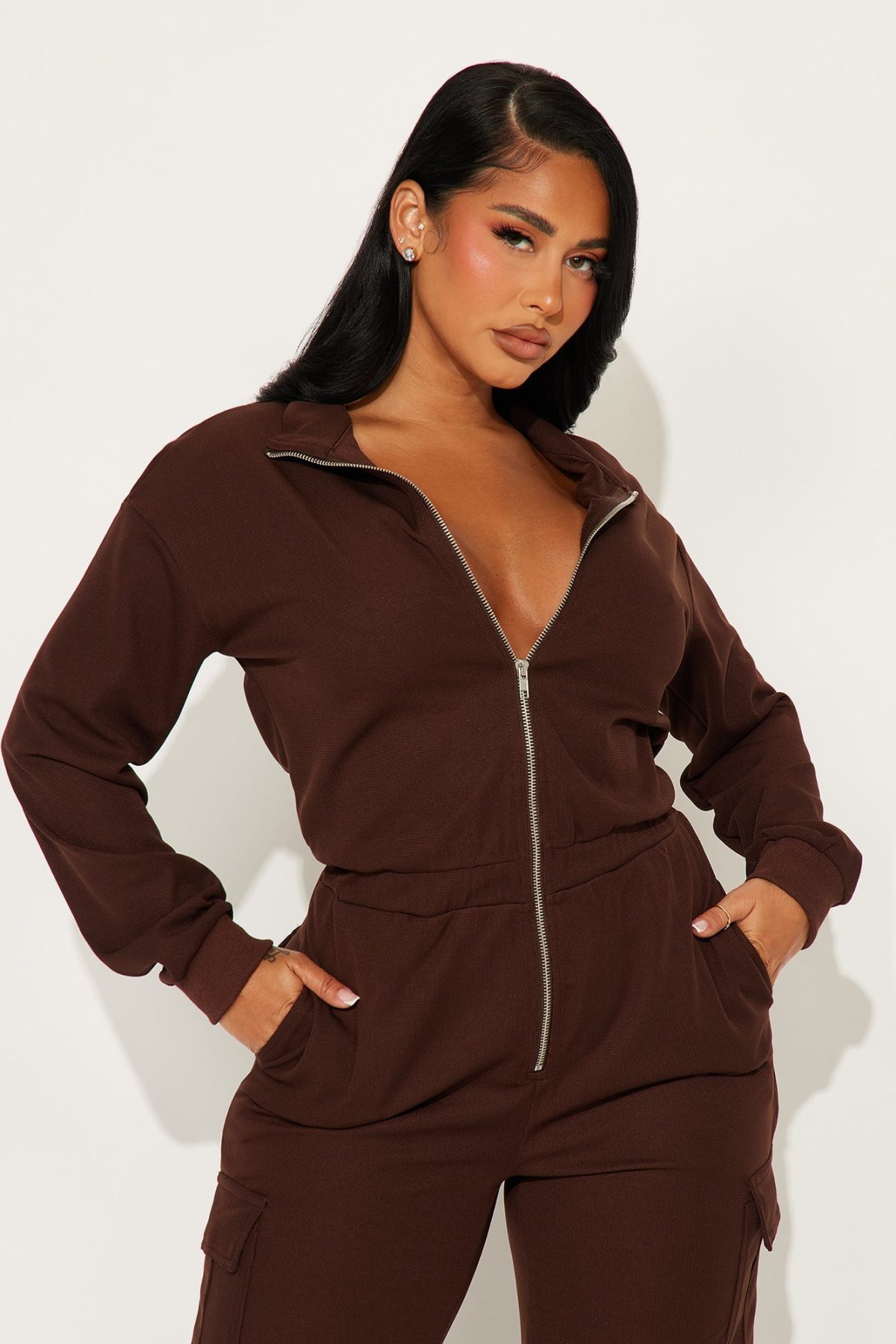 Full Day Off Jumpsuit - Brown