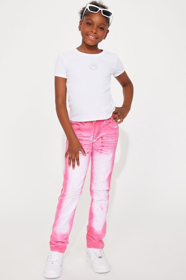 Mini Chasing The Sunshine Skinny Jeans - Fuchsia